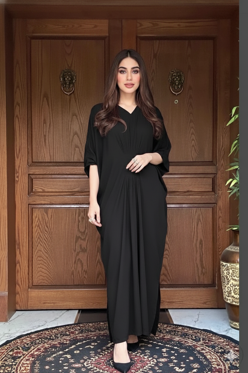 black kaftan dress Black kaftan – Momina Ammar