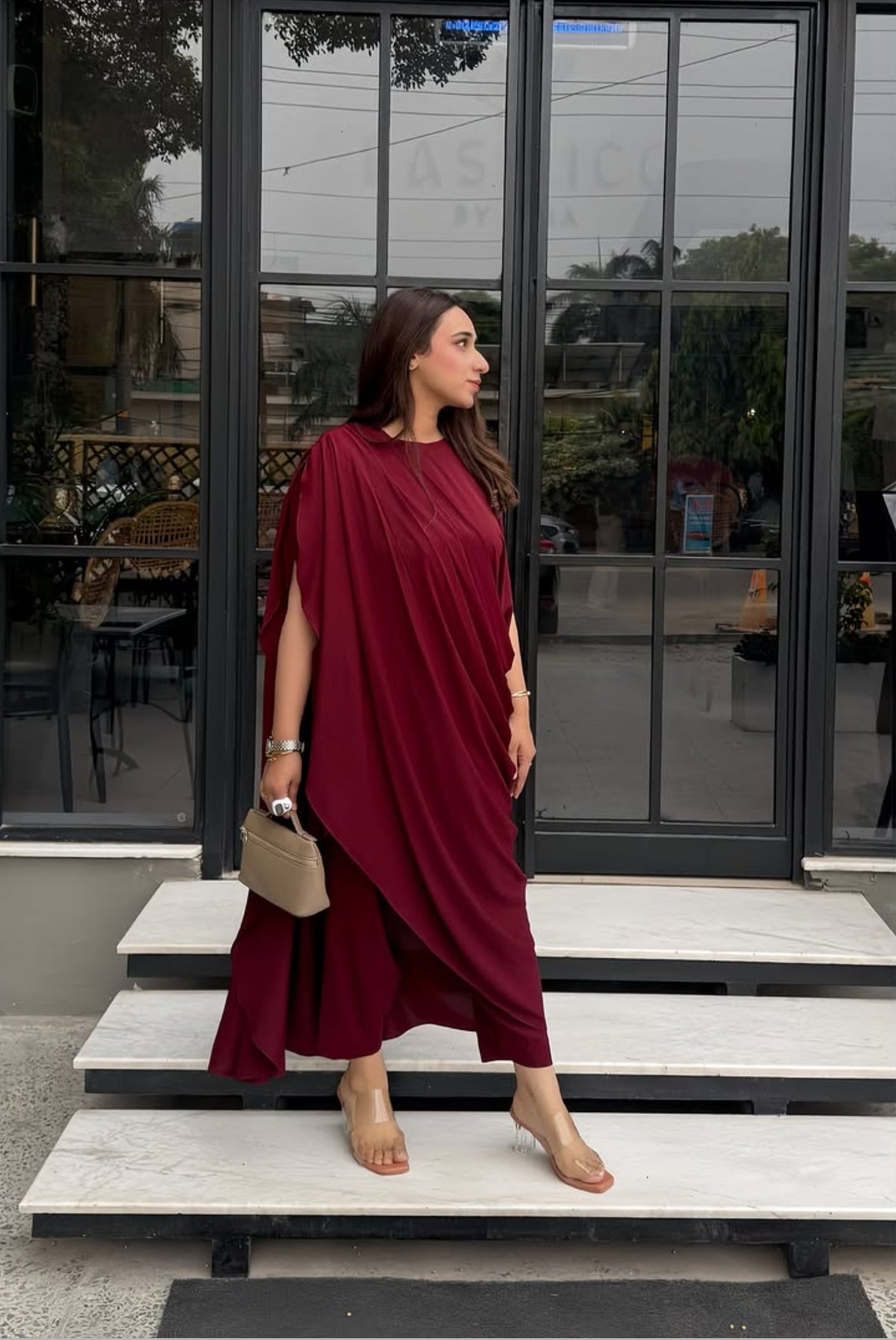 Burgundy Beam Draped