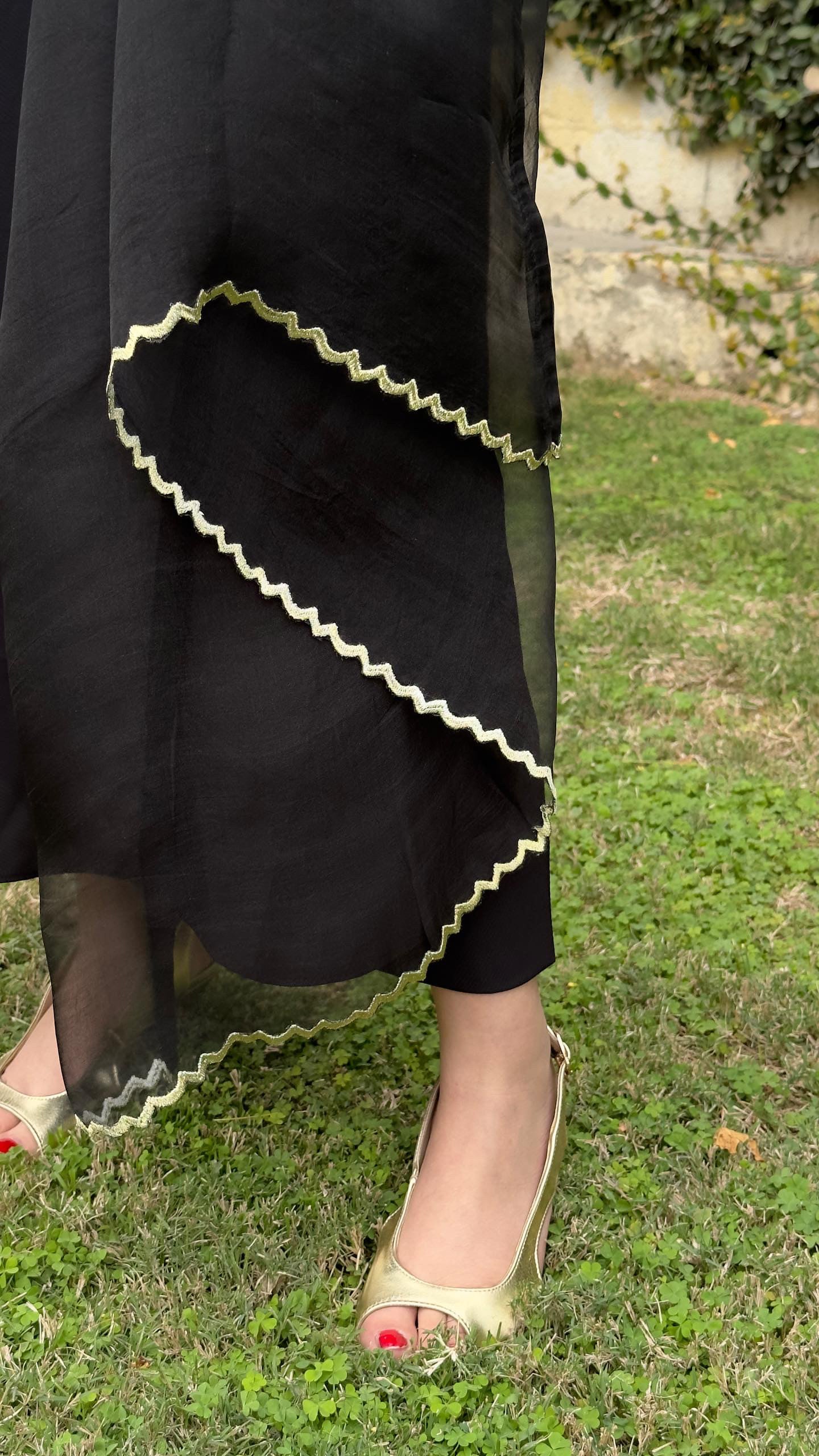 Black Embellished Swarovski Momina Ammar