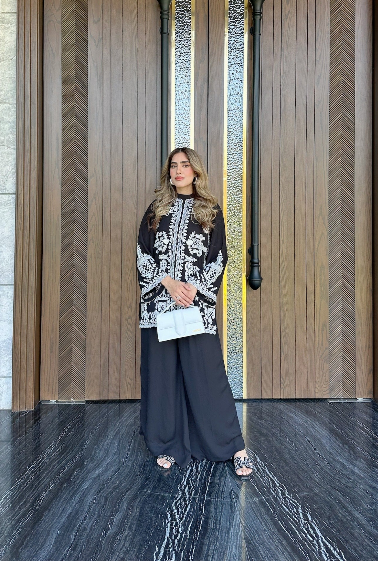 Black Embroidered sewing Spot