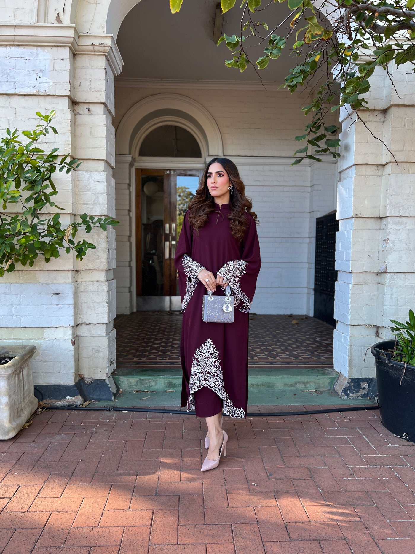 maroon party dress pakistani Maroon Anarkali Gown Pakistani Dress Salwar Kameez Ready To Wear Wedding Party L