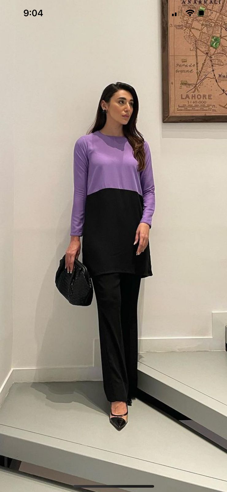 Black & Lavender Co-Ord Set Momina Ammar