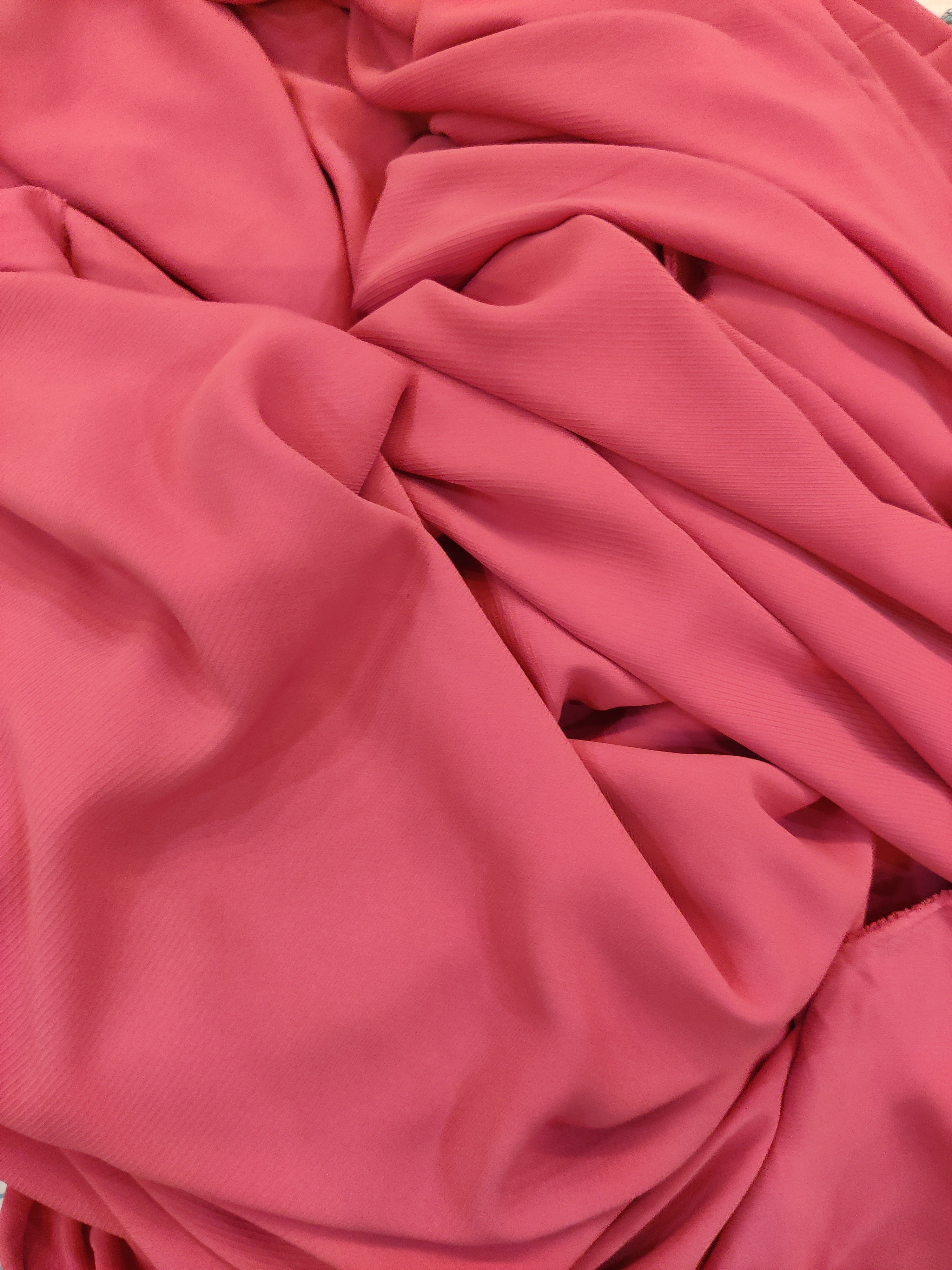 Dark Rose Peach Triple Georgette fabric Momina Ammar