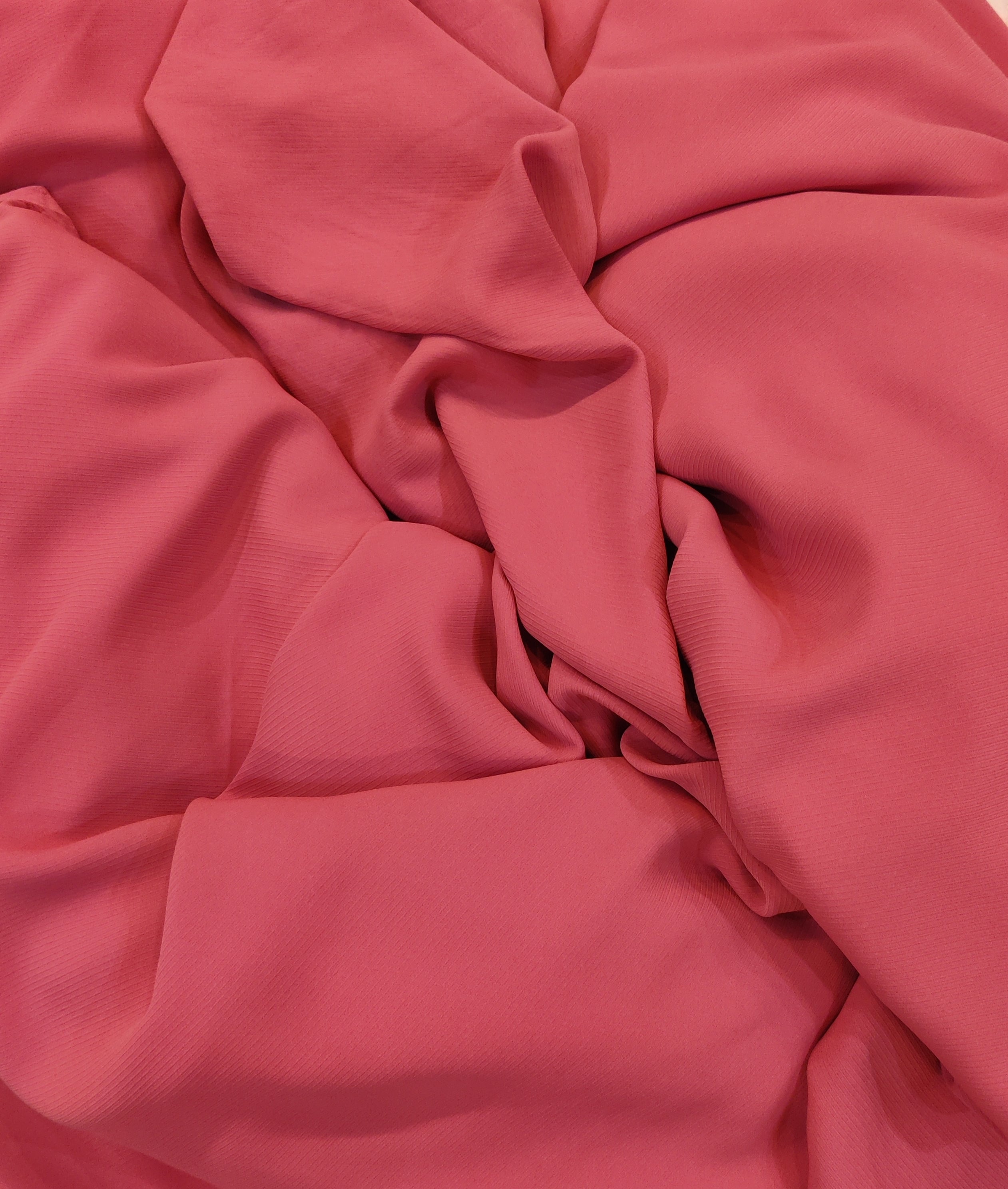 Dark Rose Peach Triple Georgette fabric Momina Ammar