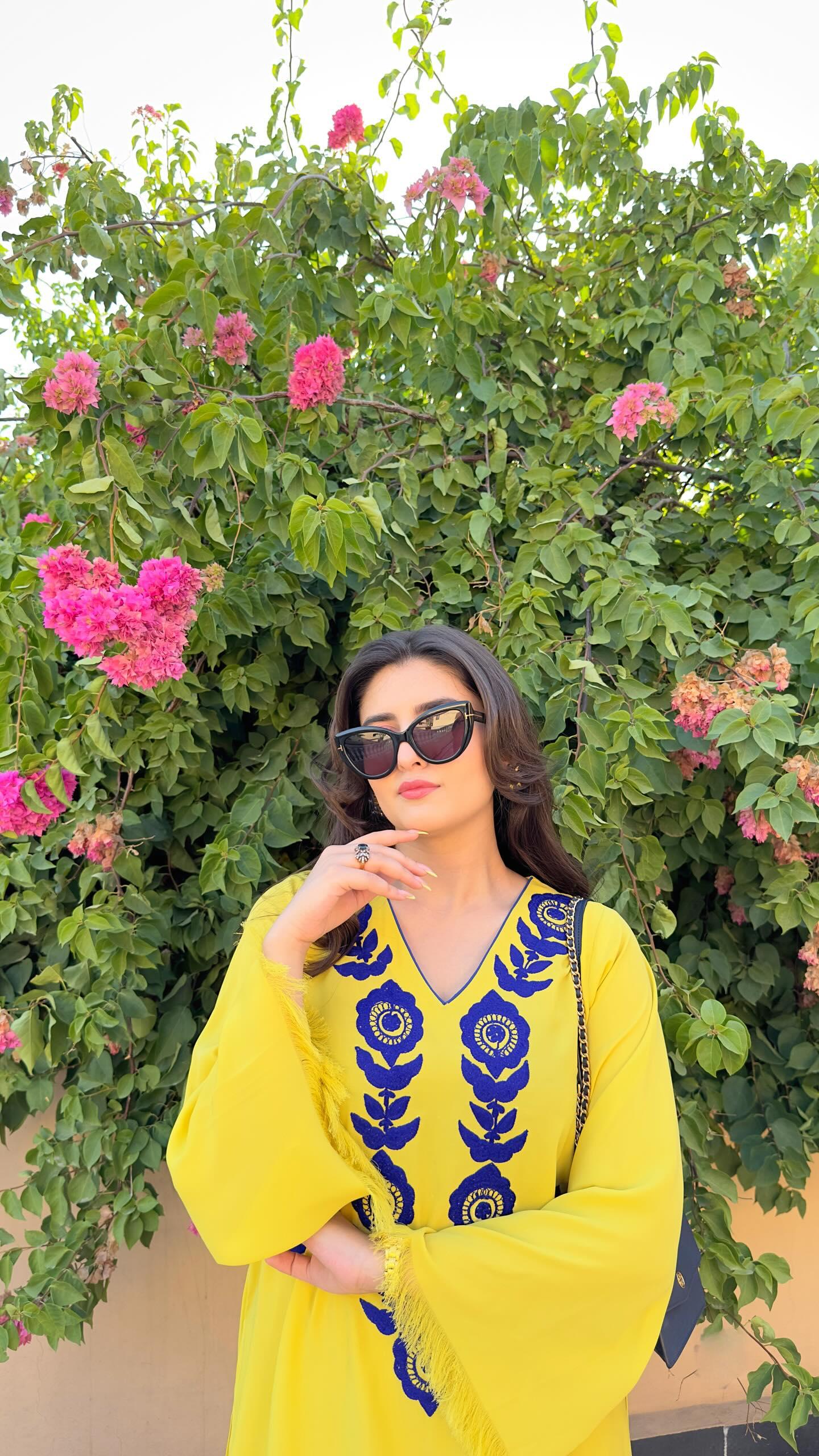 Yellow Ari Embroidered two pc Momina Ammar