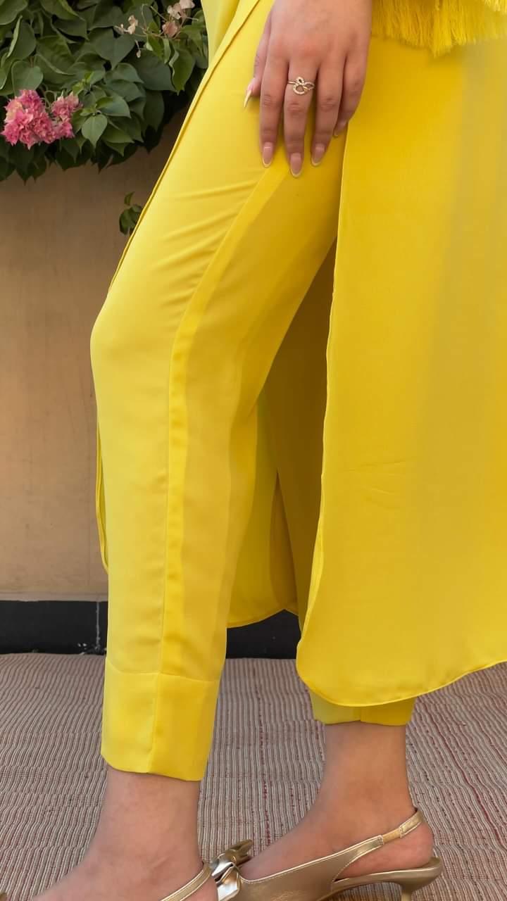 Yellow Ari Embroidered two pc Momina Ammar