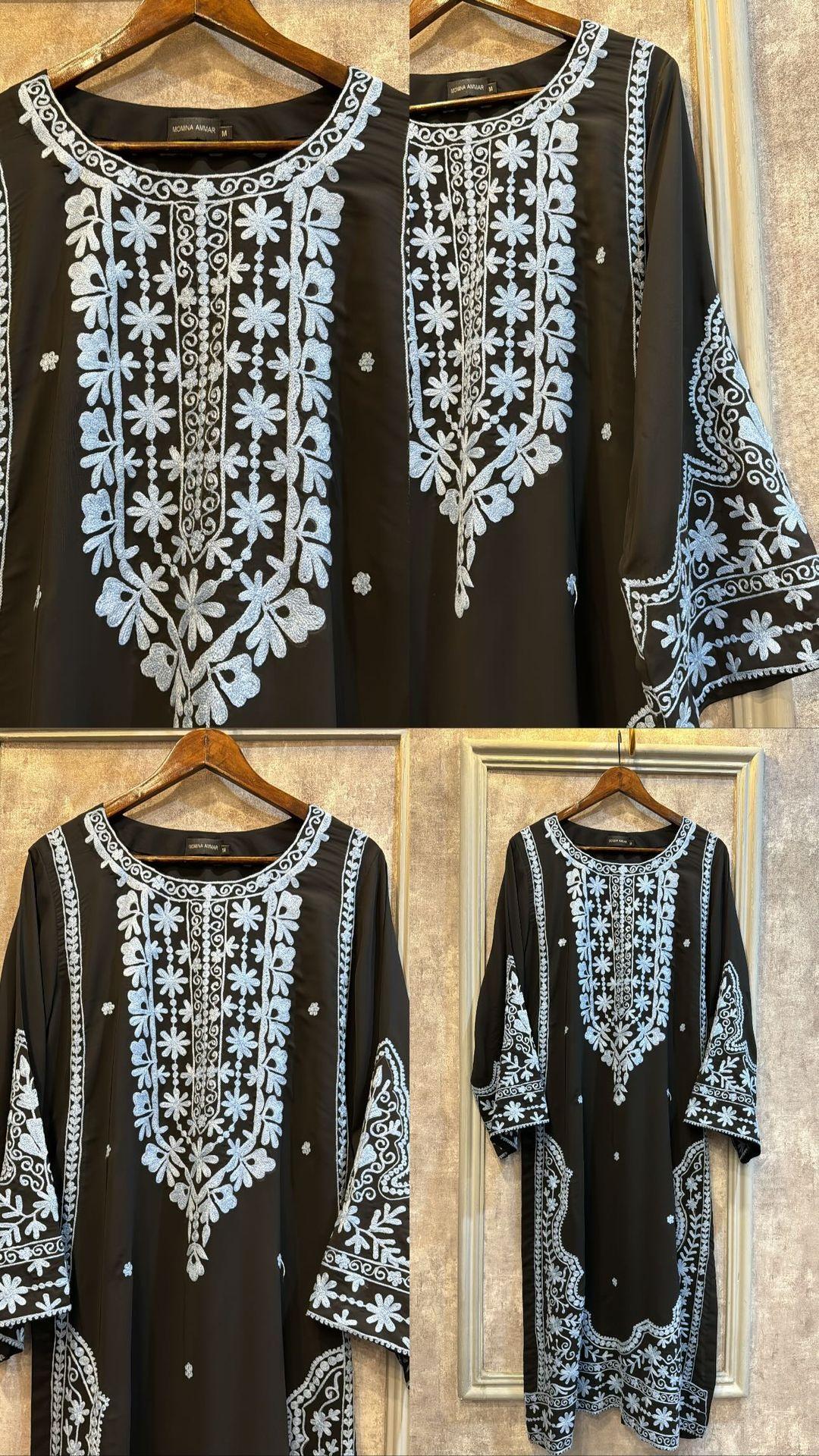 Black Embroidered two pc Momina Ammar
