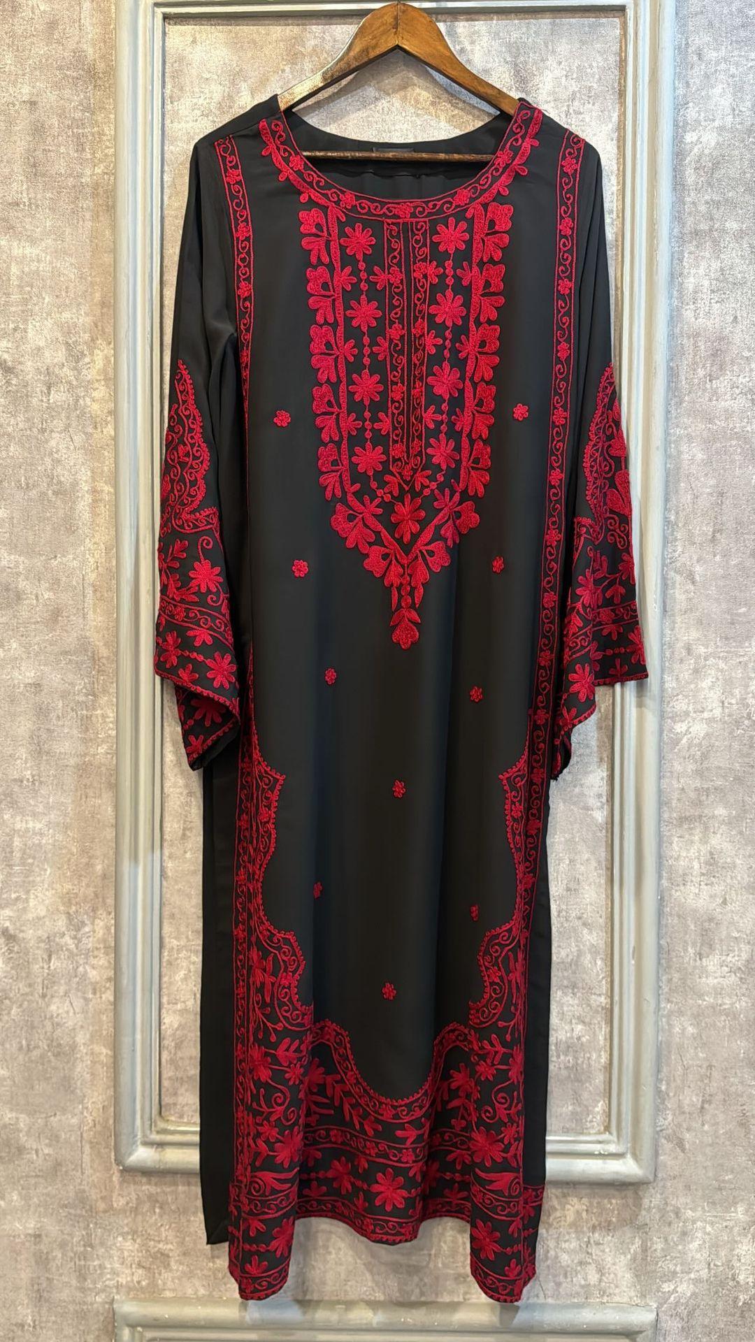 red and black dresses pakistani Black & red pakistani style designer suit