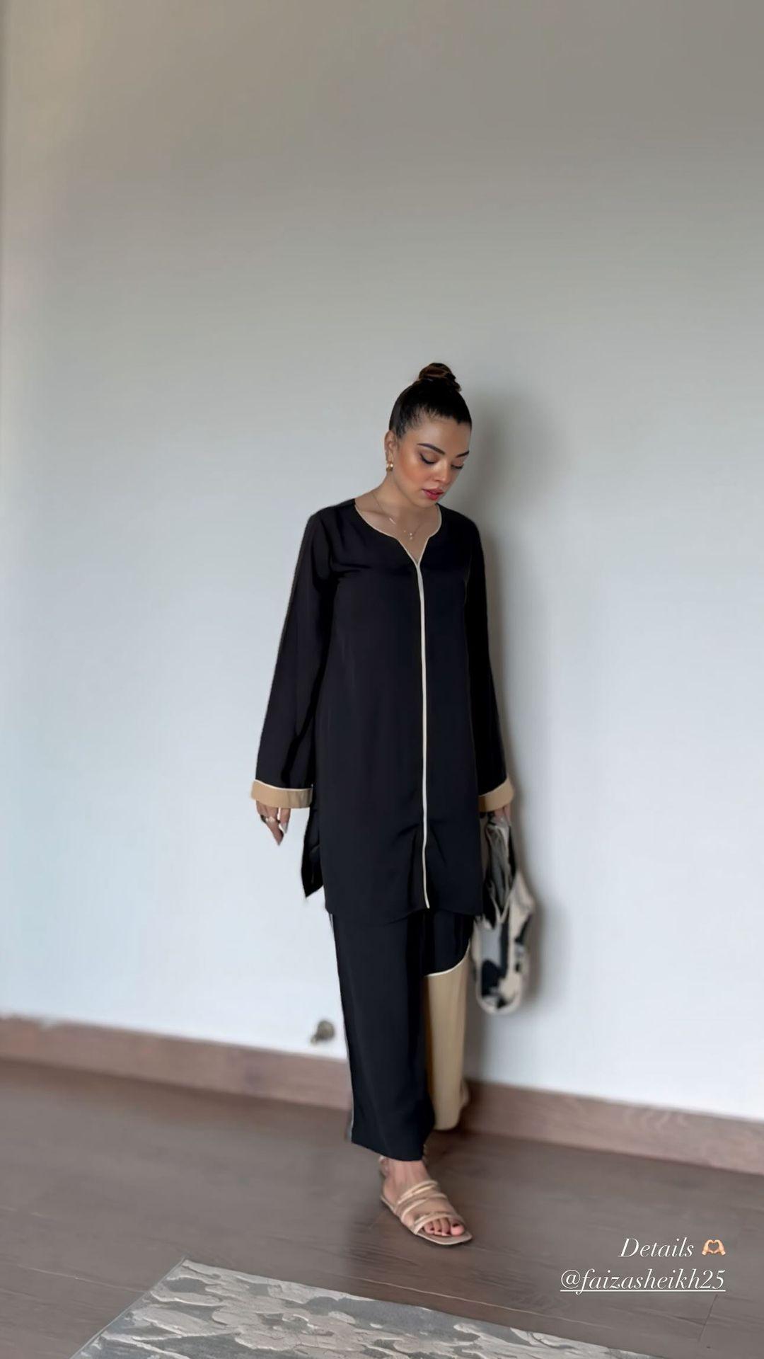 Black & fone Co-Ord Set Momina Ammar