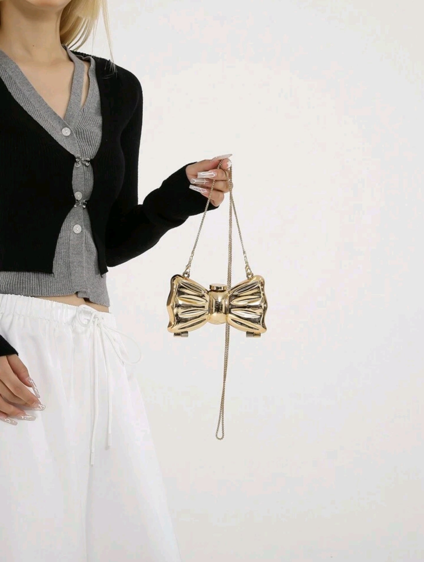 Bow Golden mini bag