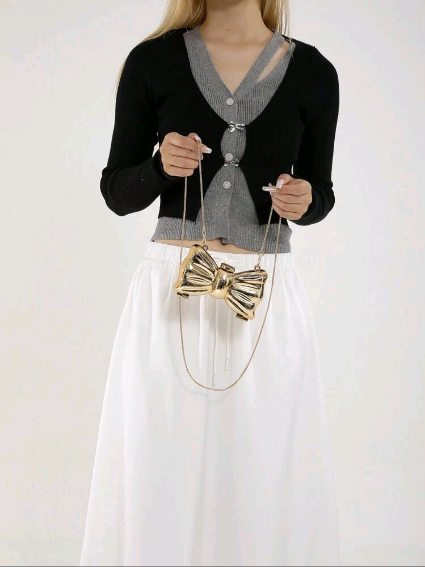 Bow Golden mini bag