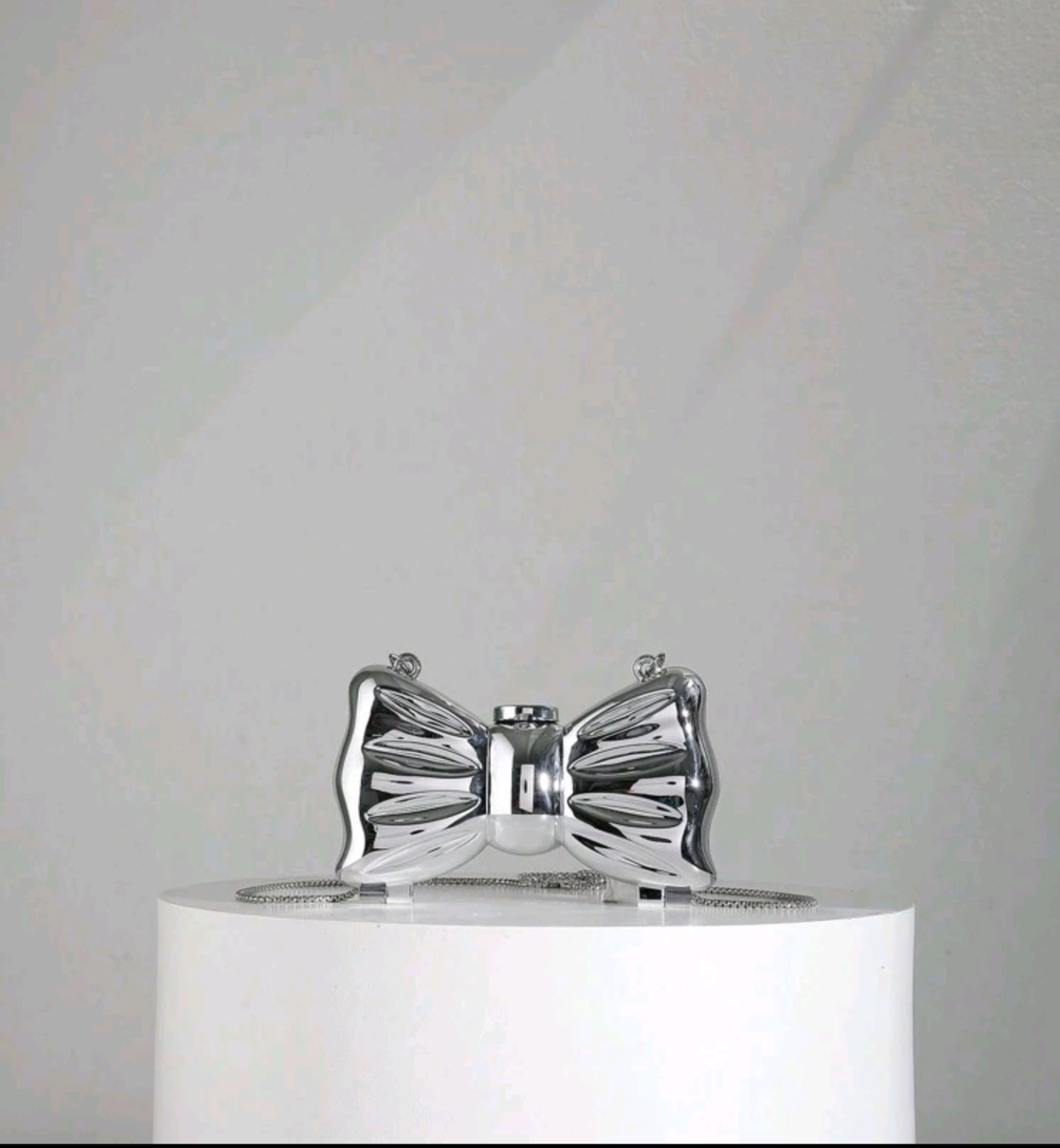 Bow silver mini bag