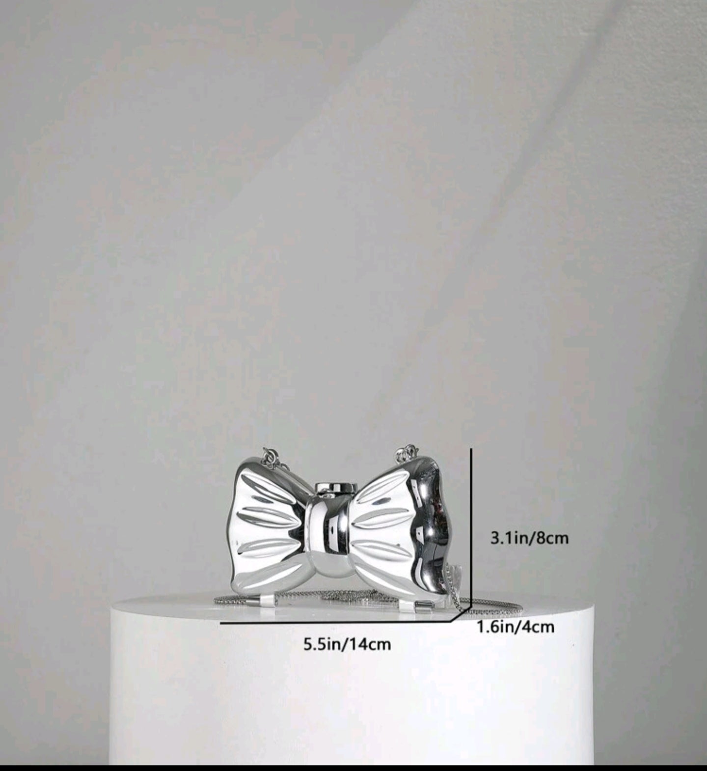 Bow silver mini bag