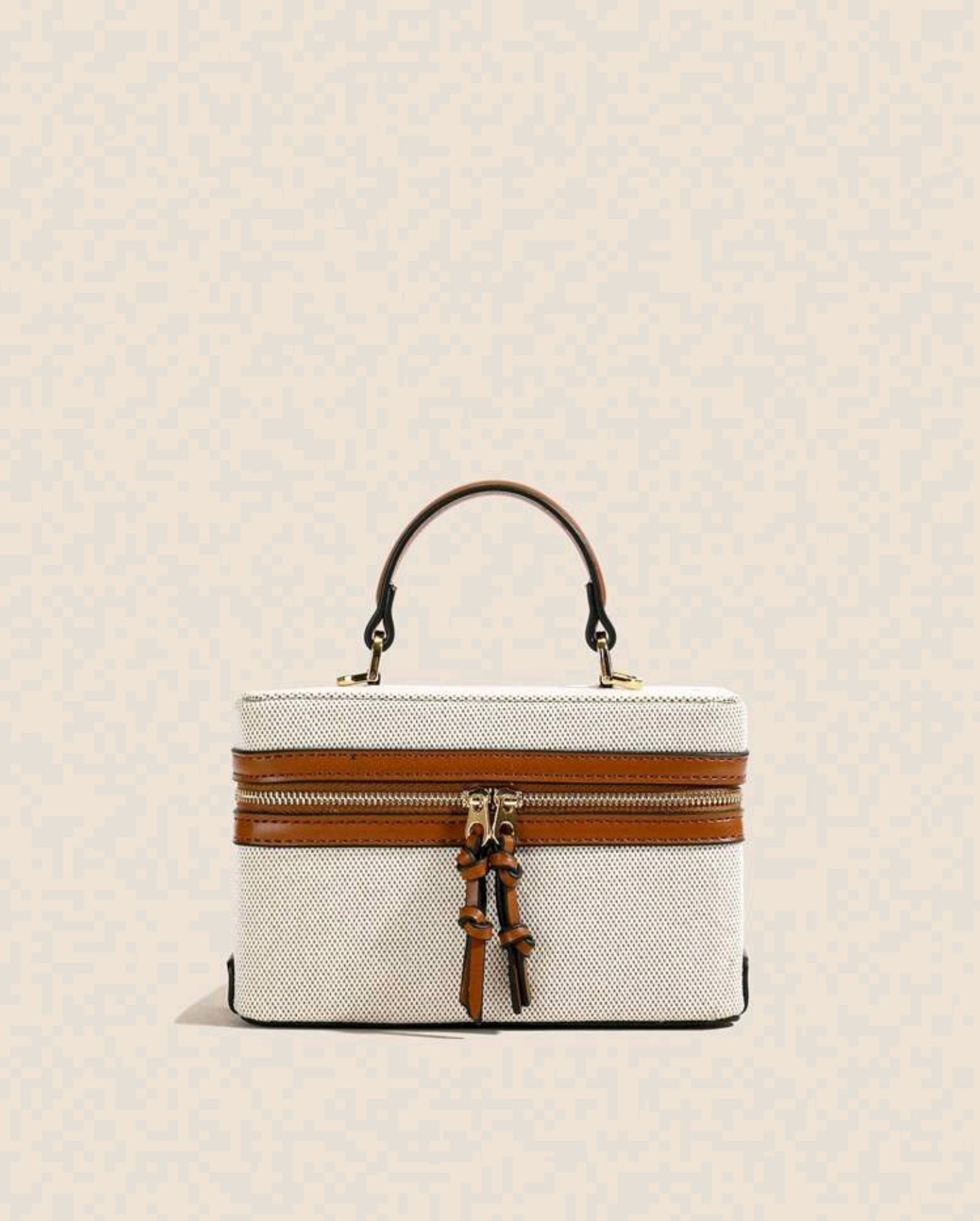 Designer two colour beige bag