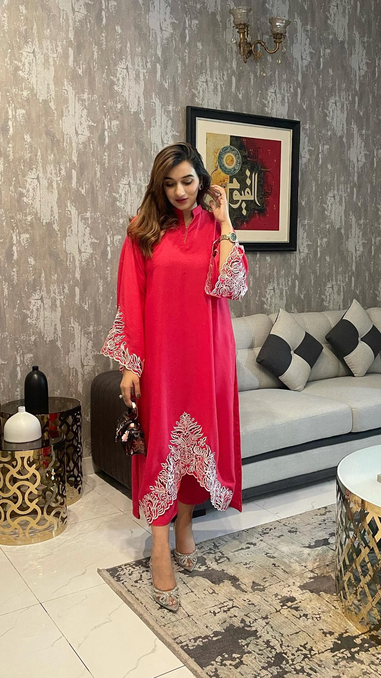 Pink Embroidered  two pc