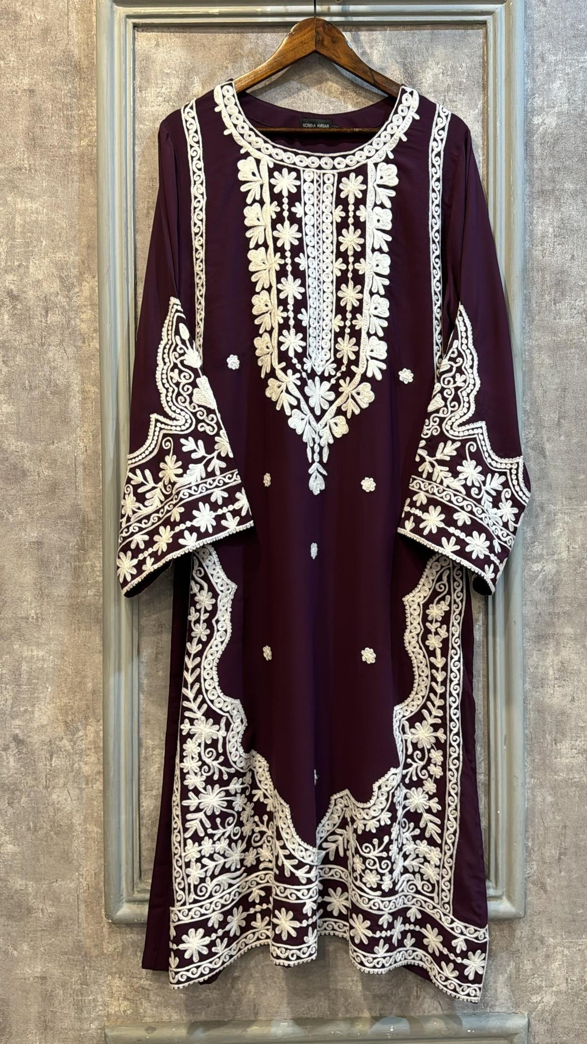 Purple Embroidered two pc