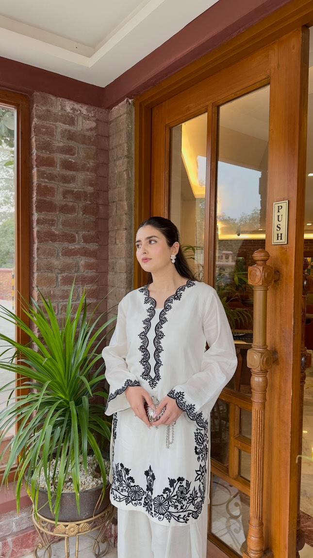 White farshi shalwar set