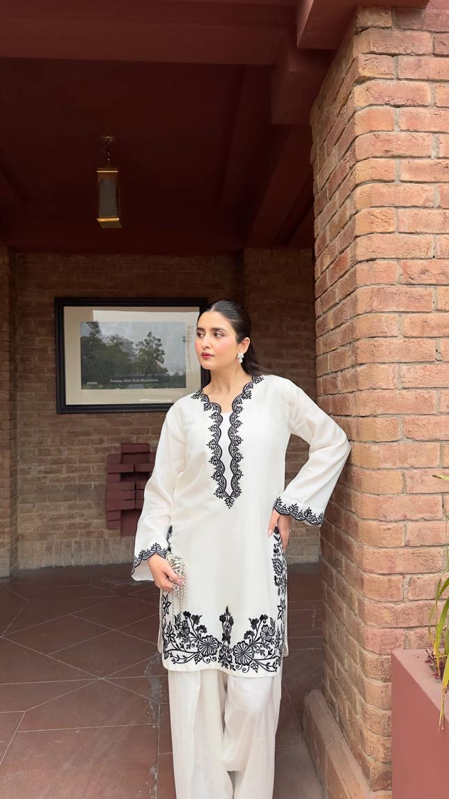 White farshi shalwar set