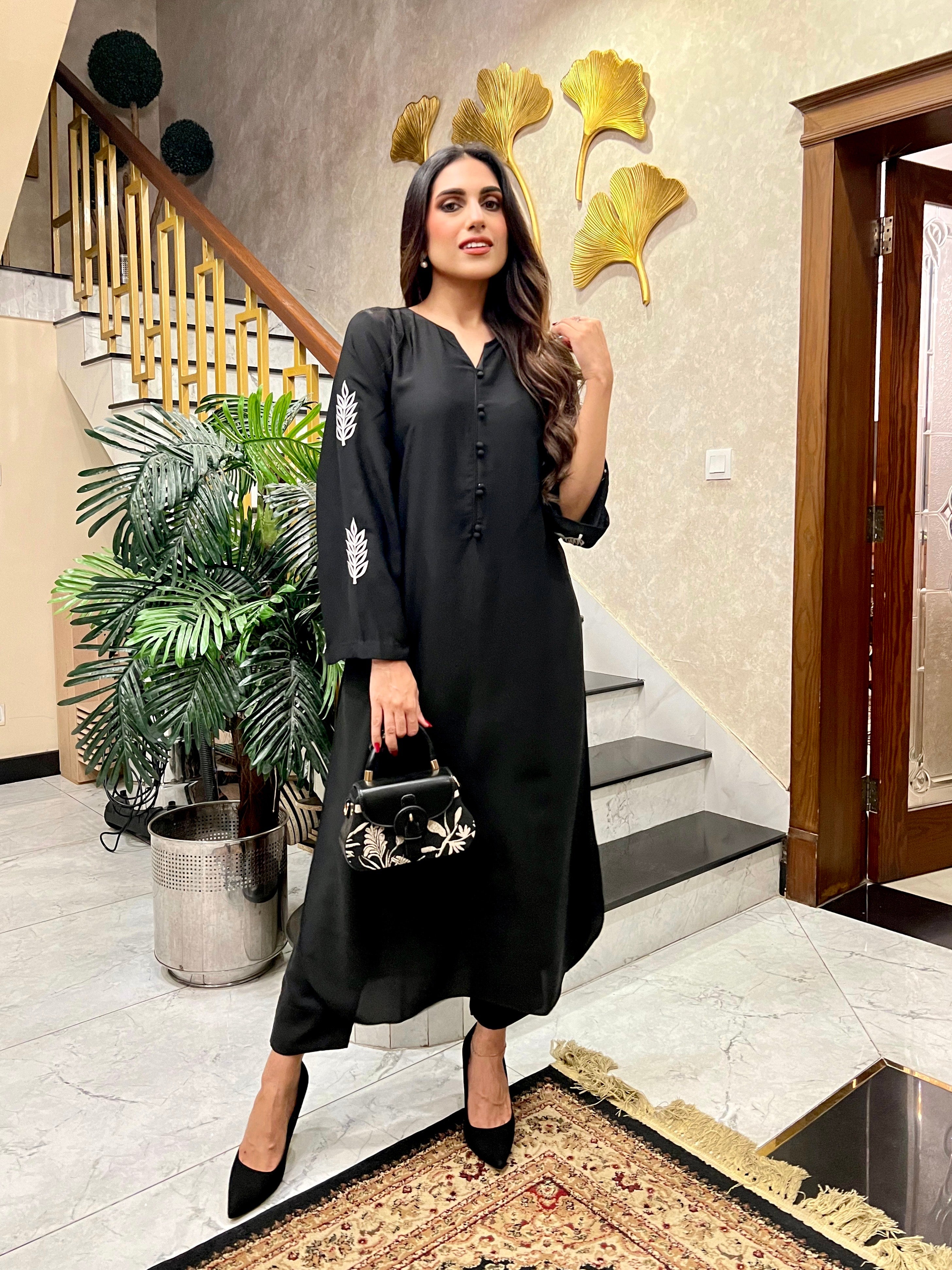 Sleeves embroidered two pc Momina Ammar