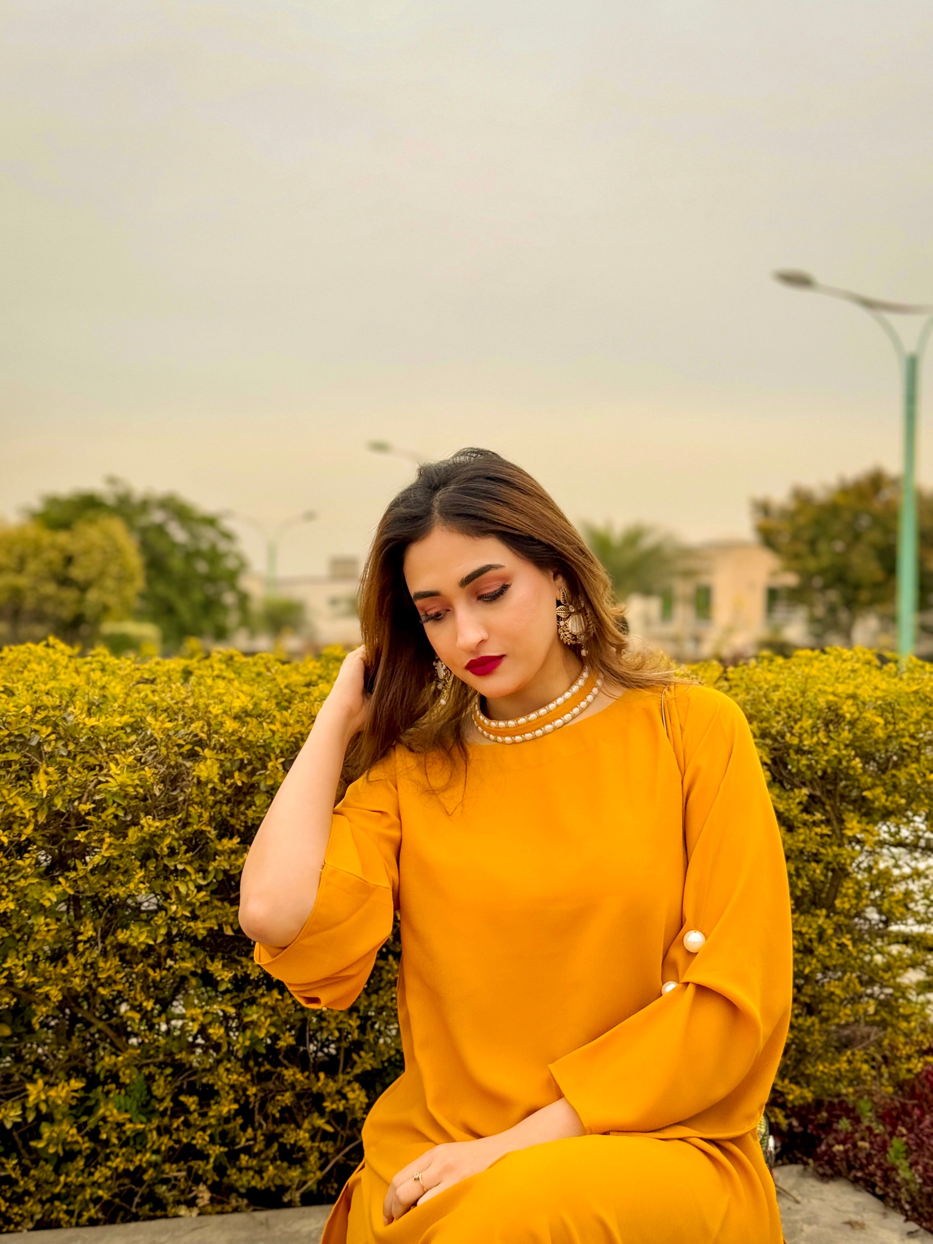 Mustard Pearls Momina Ammar
