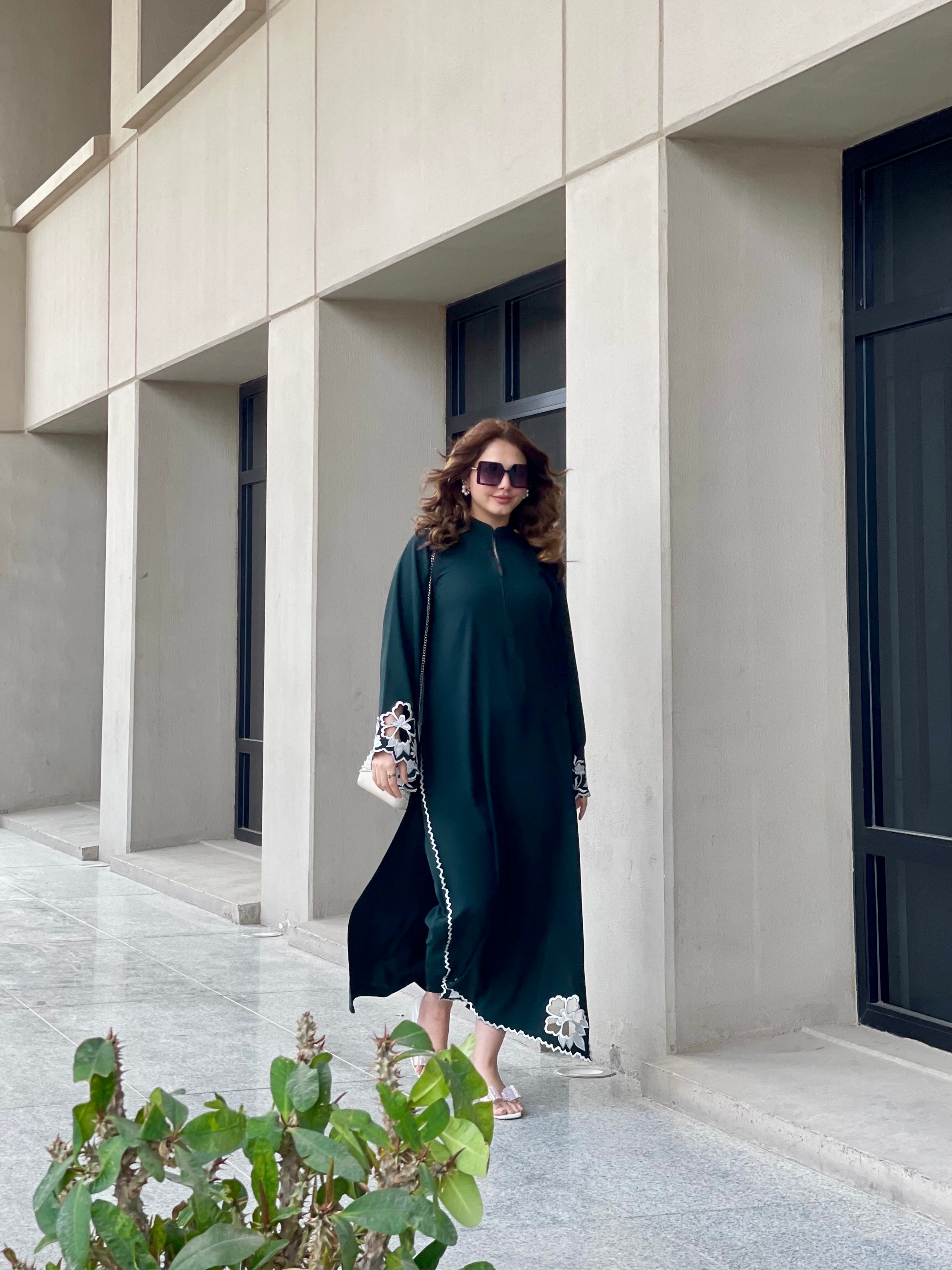 Dark Green Embroidered two pc Momina Ammar