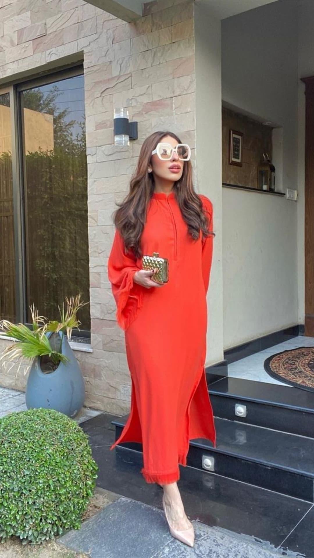 Threaded Love (Two pc) Orange Momina Ammar