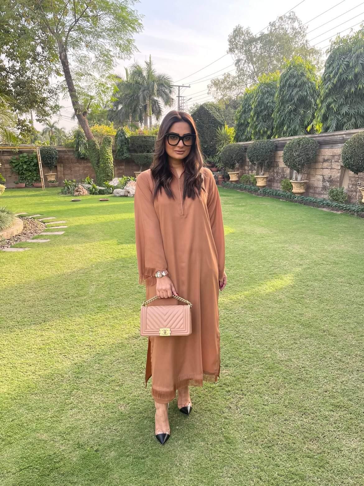 Threaded Love (Two pc) Camel Brown Momina Ammar