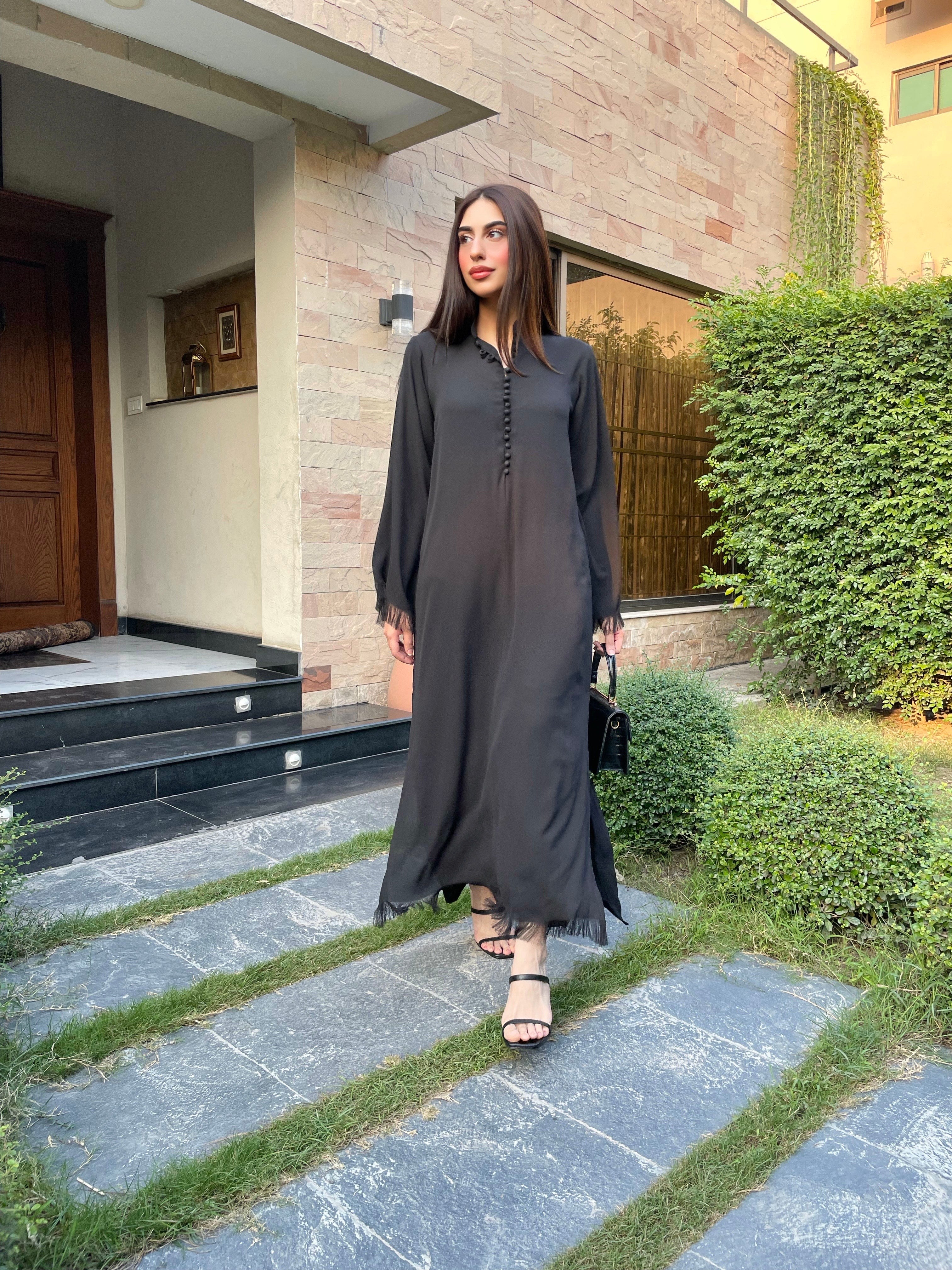 black co-ord set loop  buttons and fringes by Momina Ammar.
Delivering to UK 
Basic 
Ready to wear
Pret wear 
Lahore
Dubai Delivery 
UAE shipping 
UAE delivery 
Dubai Shipping 
Pakistani brand delivery to UAE and UK