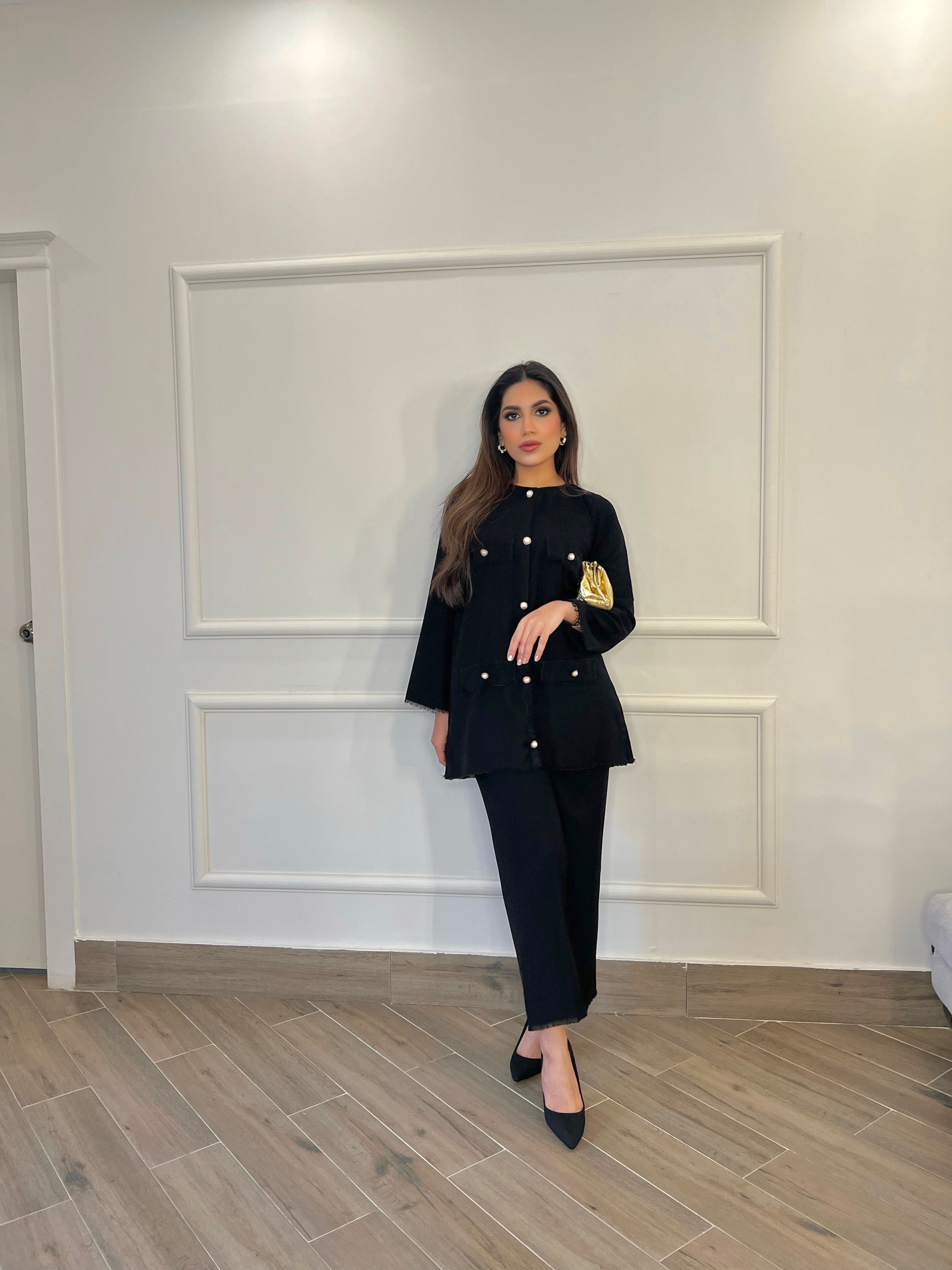 Black shirt with teal and white Best online Clothing brand in PakistanBranded clothes Branded clothes women in PakistanMomina Ammar Best seller Women fashion store in PakistanUK delivery Pakistani brand delivering to UkBest online Clothing brandMomina Ammar pret Ready to wearShirt Ready made clothes Pret wear Online shopping in PakistanSakMomina Online ShoppingMomina Online saleEid collectionSummer collection in PakistanWinter collection in PakistanFashion designerFashion designer