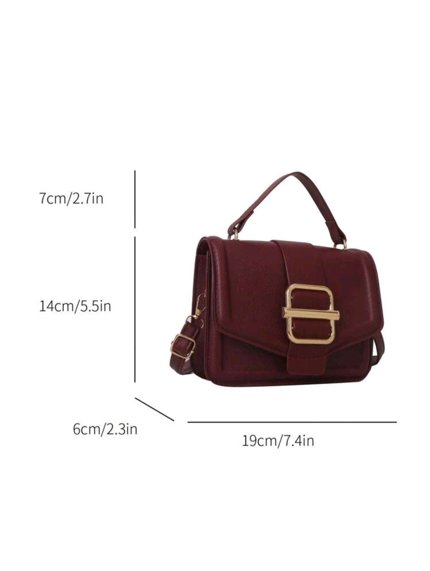 Burgundy buckle bag