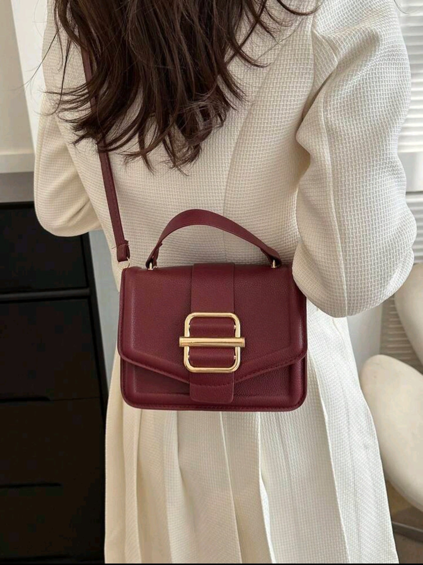 Burgundy buckle bag