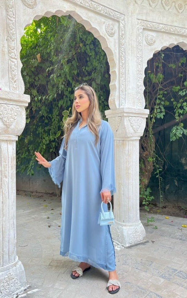 Threaded Love (Two pc) Ice blue Momina Ammar