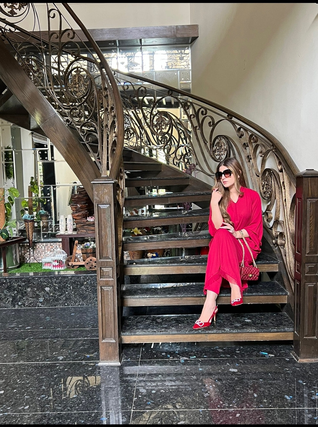 Threaded Love (Two pc) Blood Red Momina Ammar