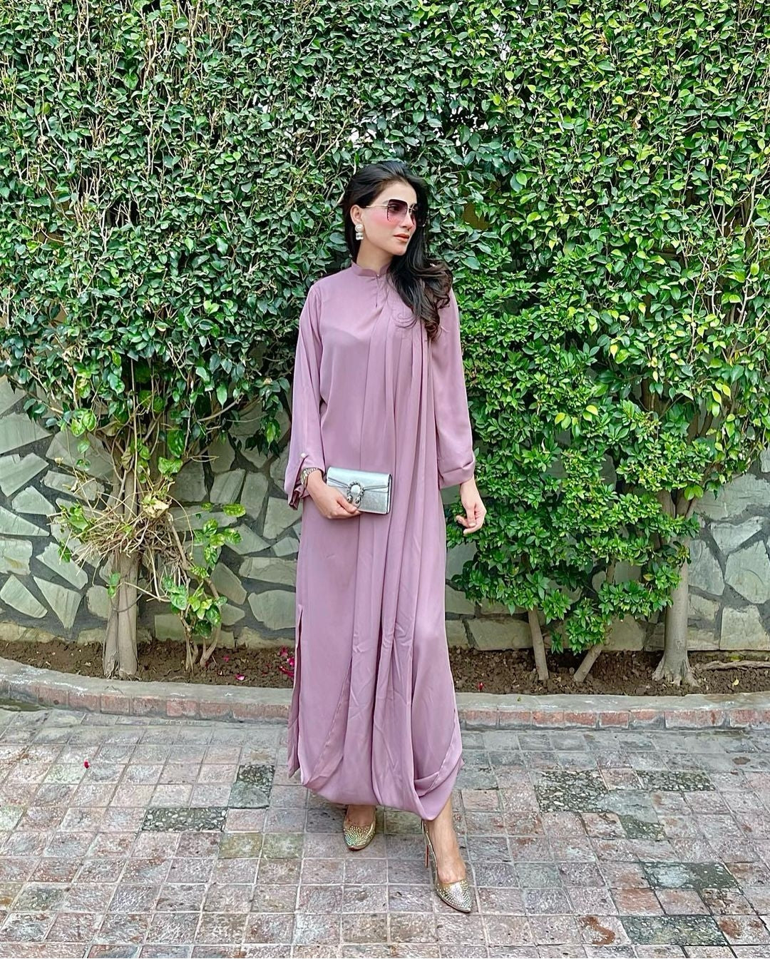 Lilac drape Momina Ammar