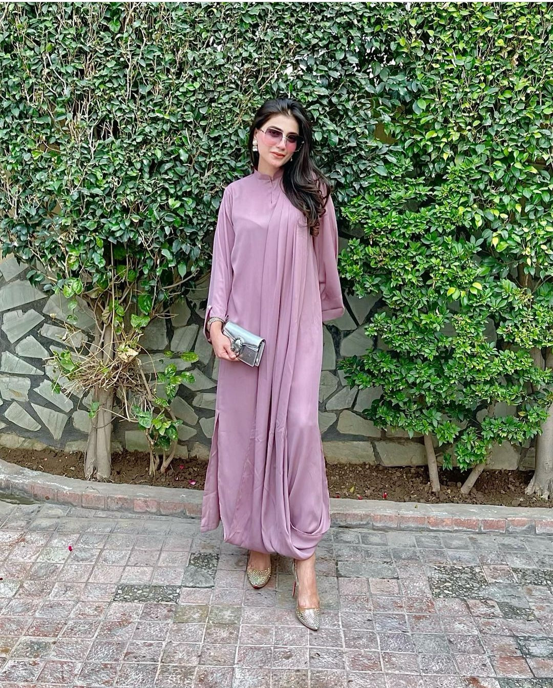 Lilac drape Momina Ammar