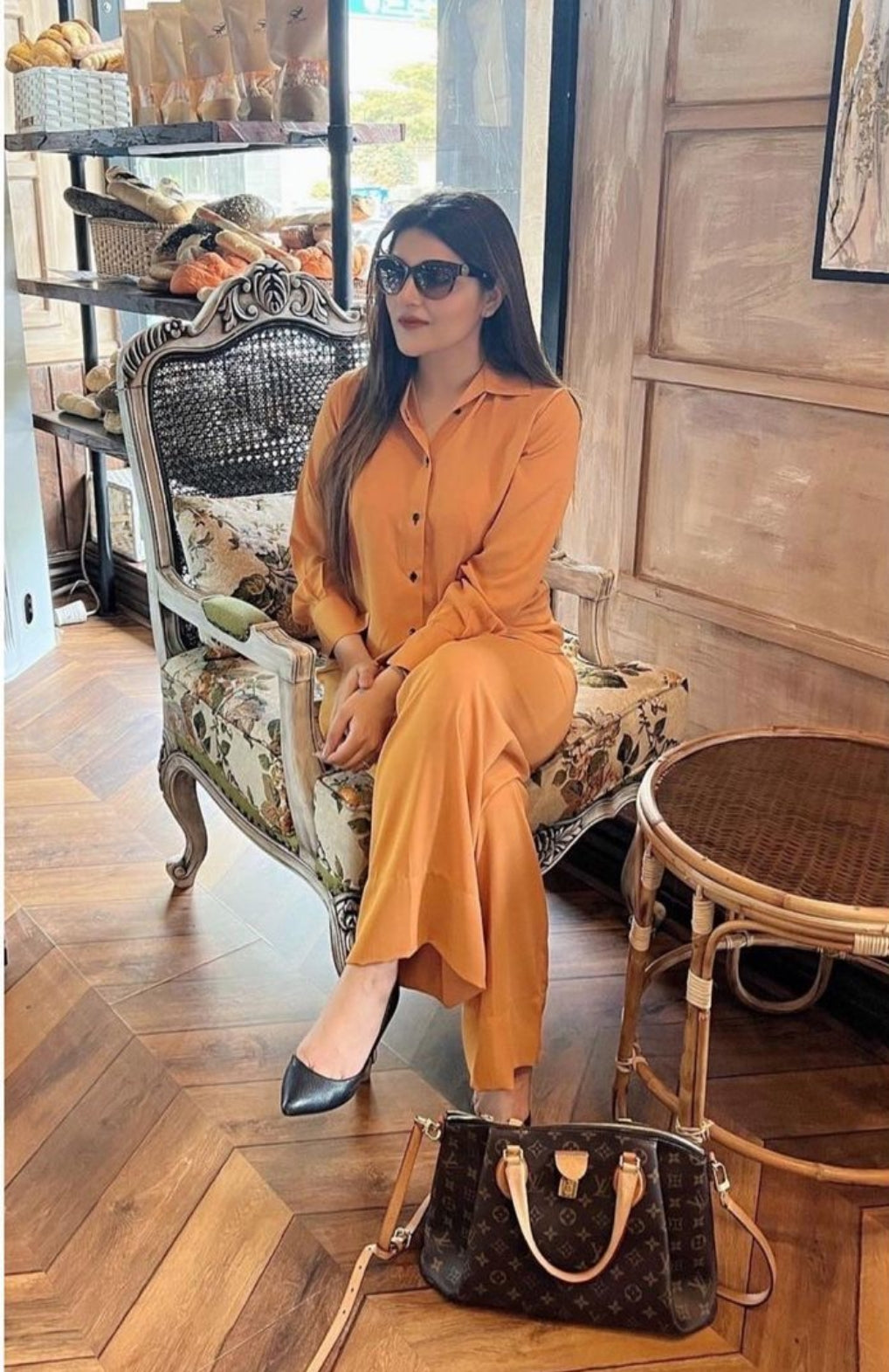 C0-ord Set (two pc). Mustard Momina Ammar