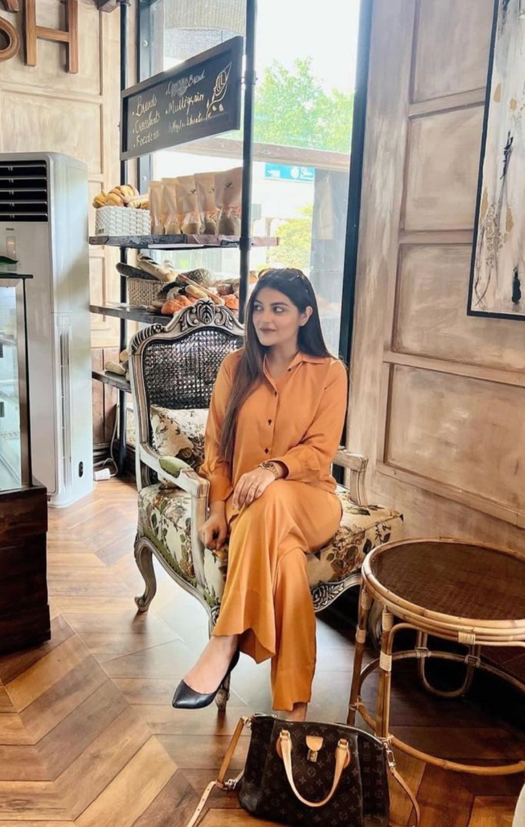 C0-ord Set (two pc). Mustard Momina Ammar