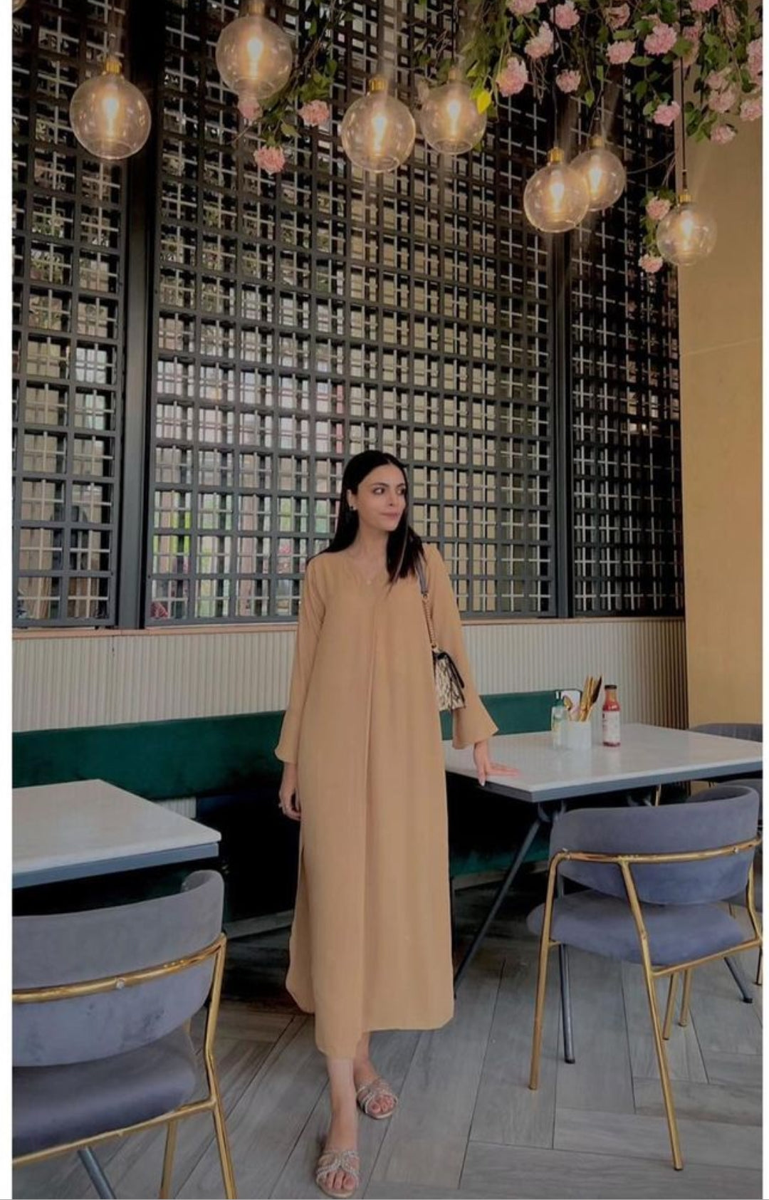 v neck pleated two pc Momina Ammar