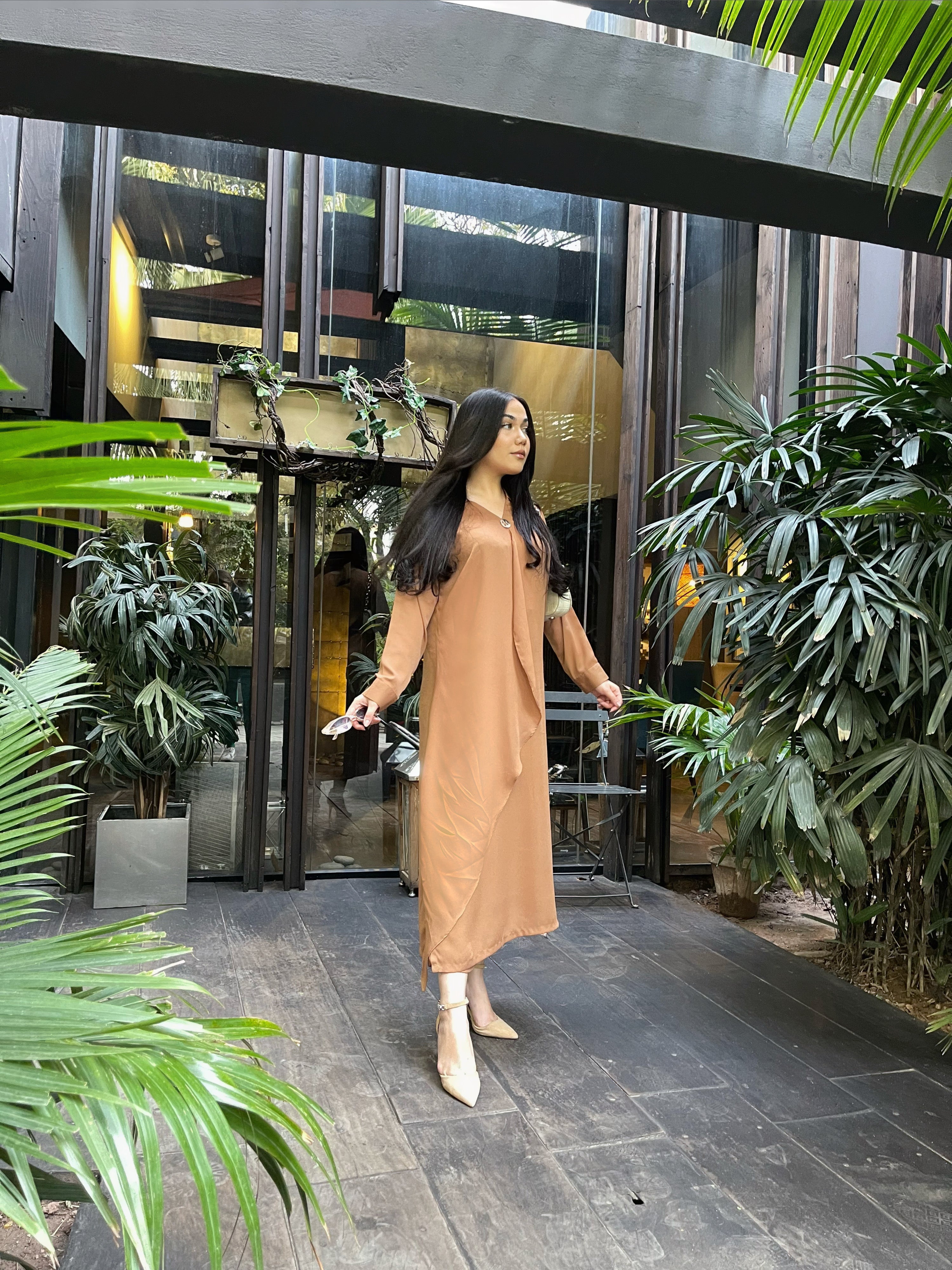 Flair V-NECK Pleated button Momina Ammar