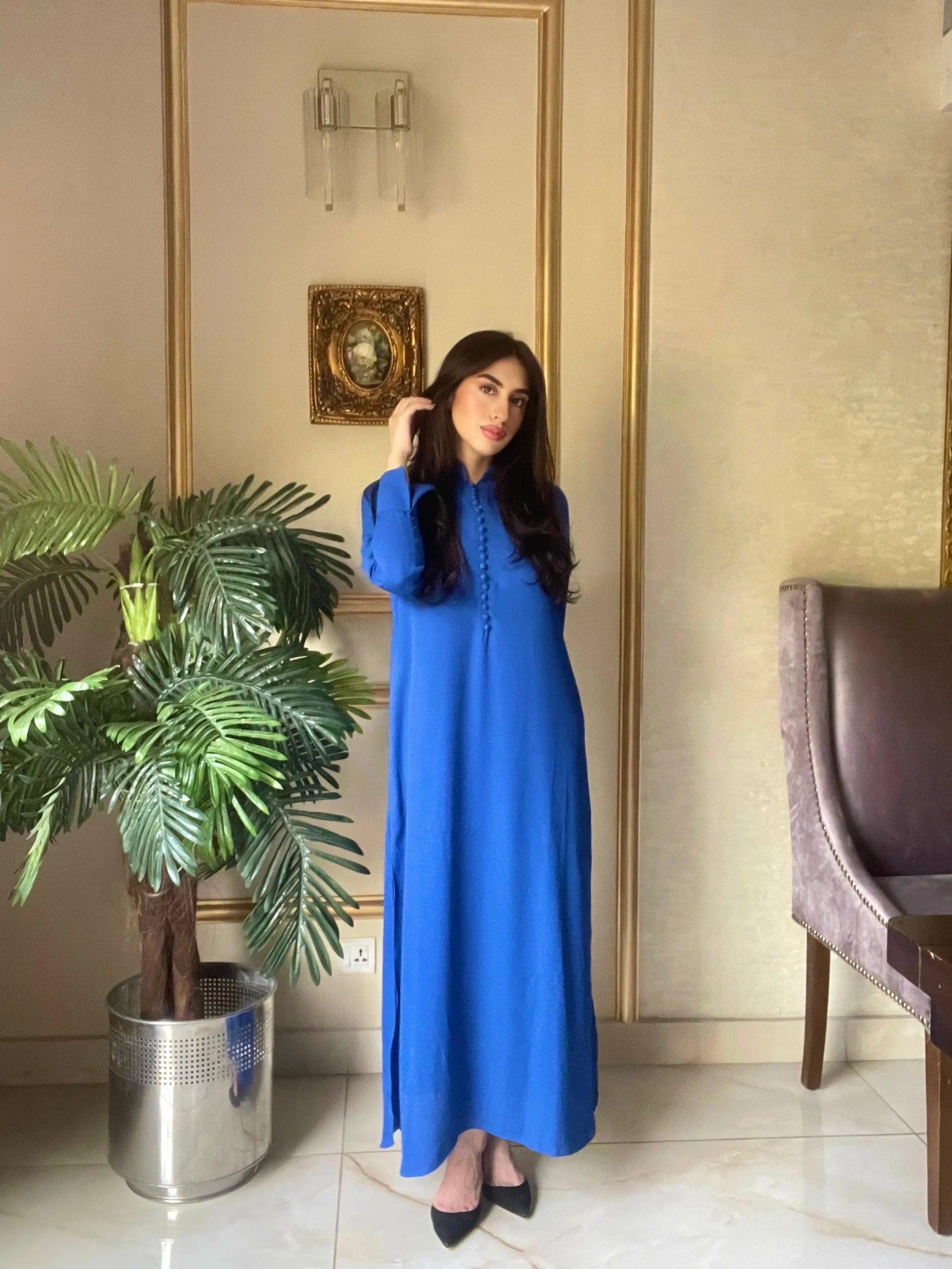 Royal Blue Button Set Momina Ammar