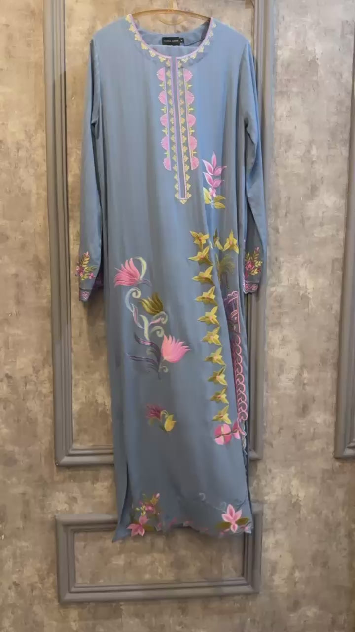 Ice blue kaftan