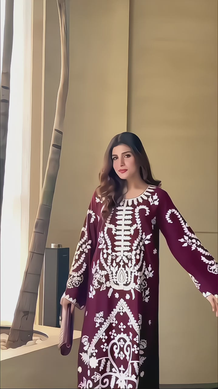 Burgundy Ari Embroidered Tunic