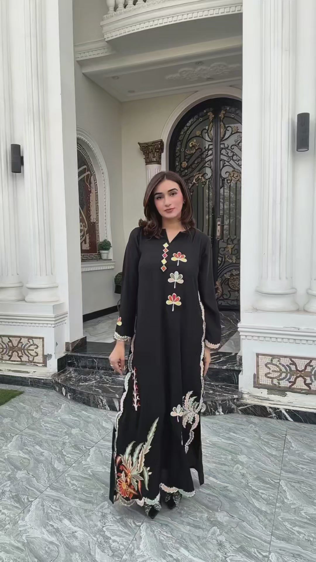 Multi embroidery kaftan