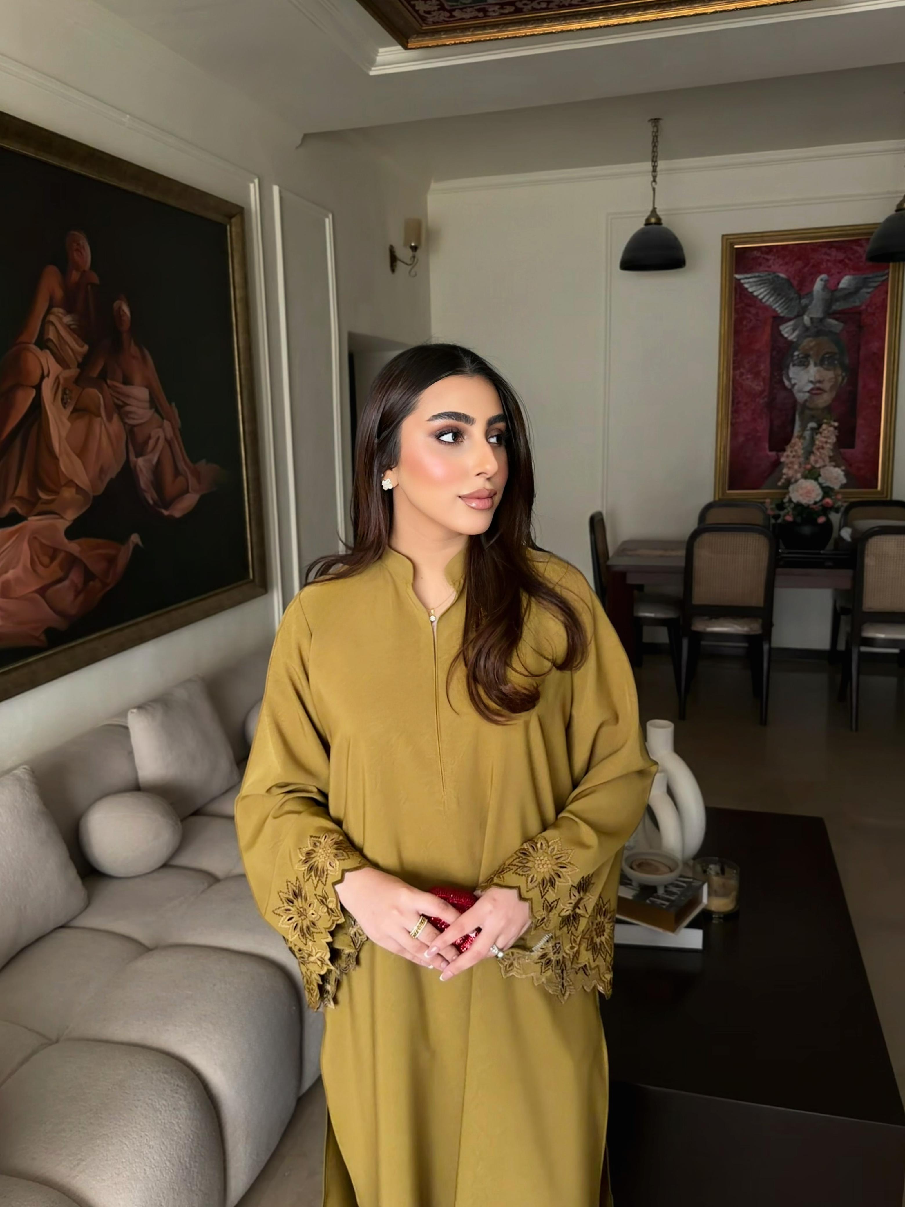 Olive Gold ombre Twill