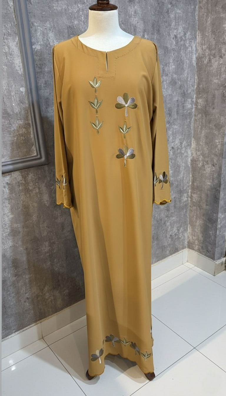 Pastel Multi embroidery kaftan