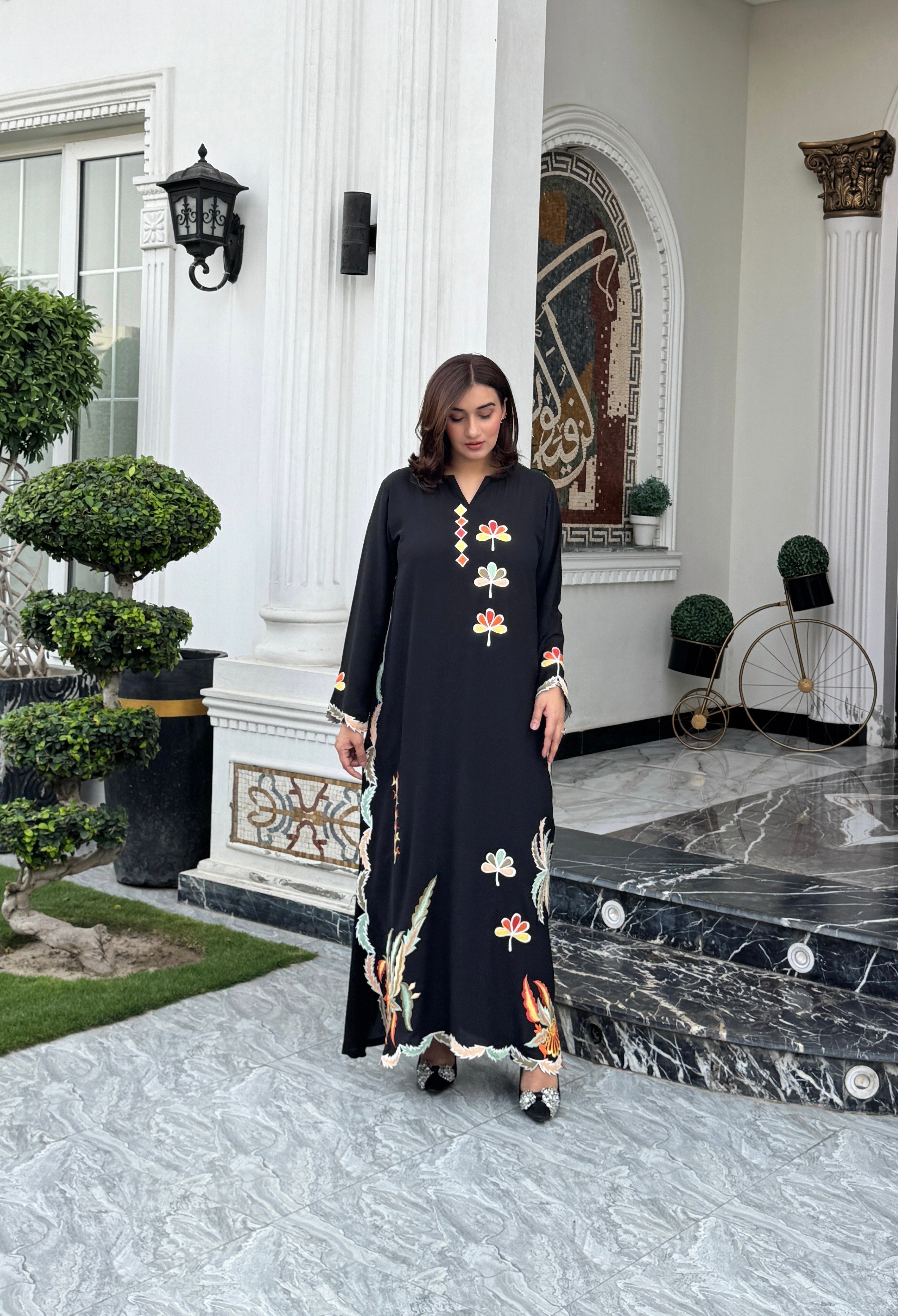 Multi embroidery kaftan