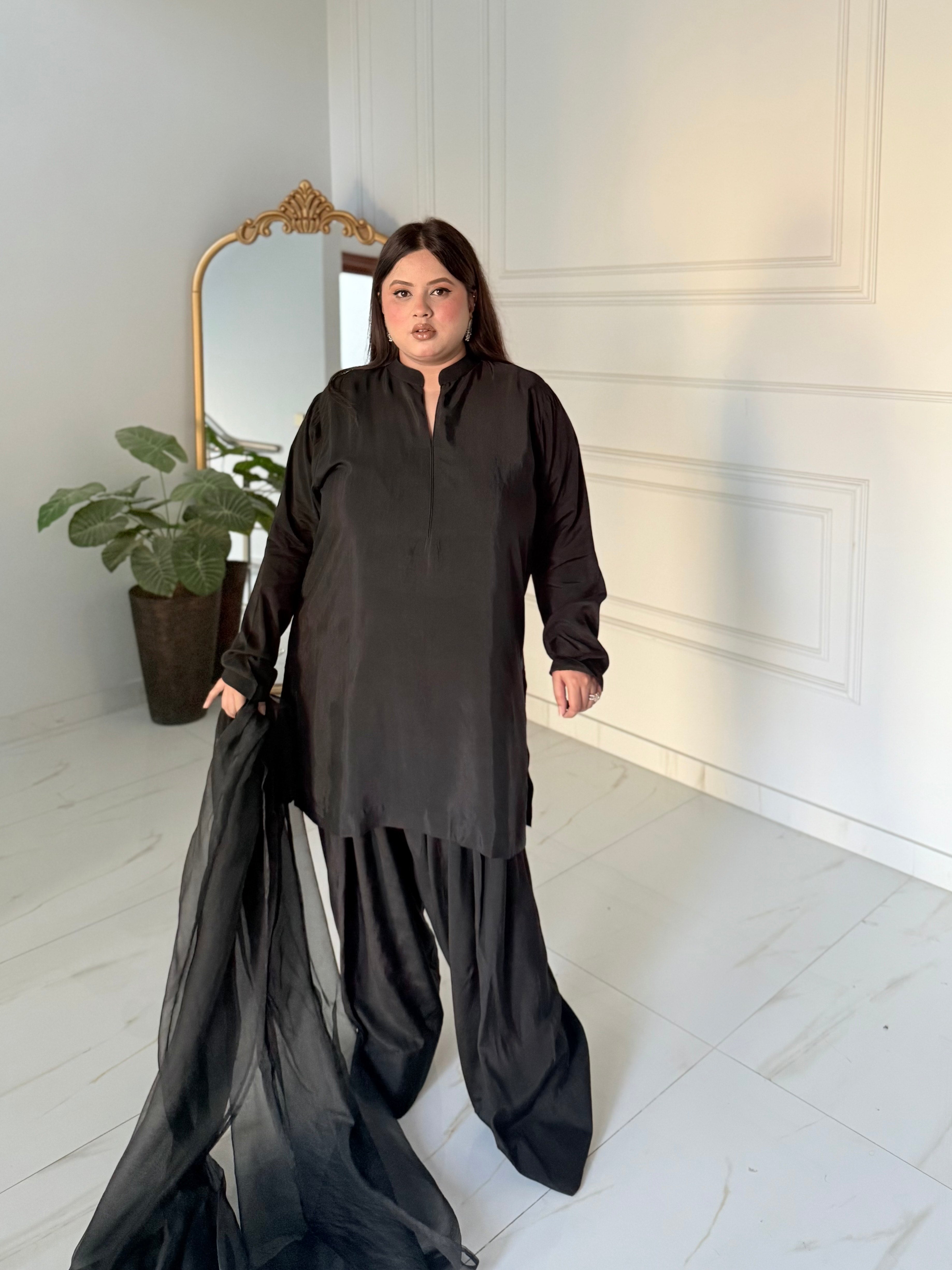 Black Farshi Shalwar three pc