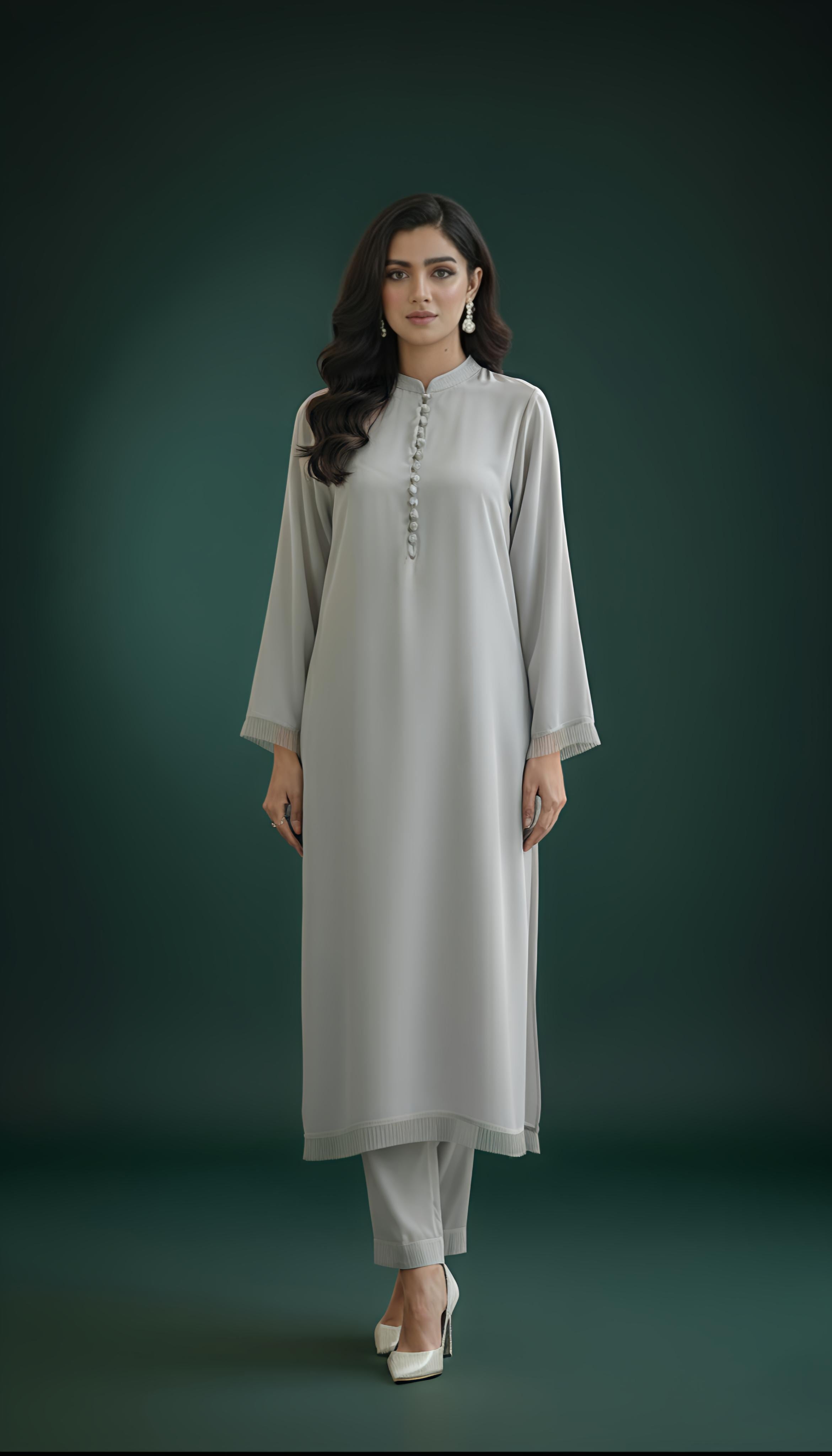 Tunic Gray buttons +Fringes