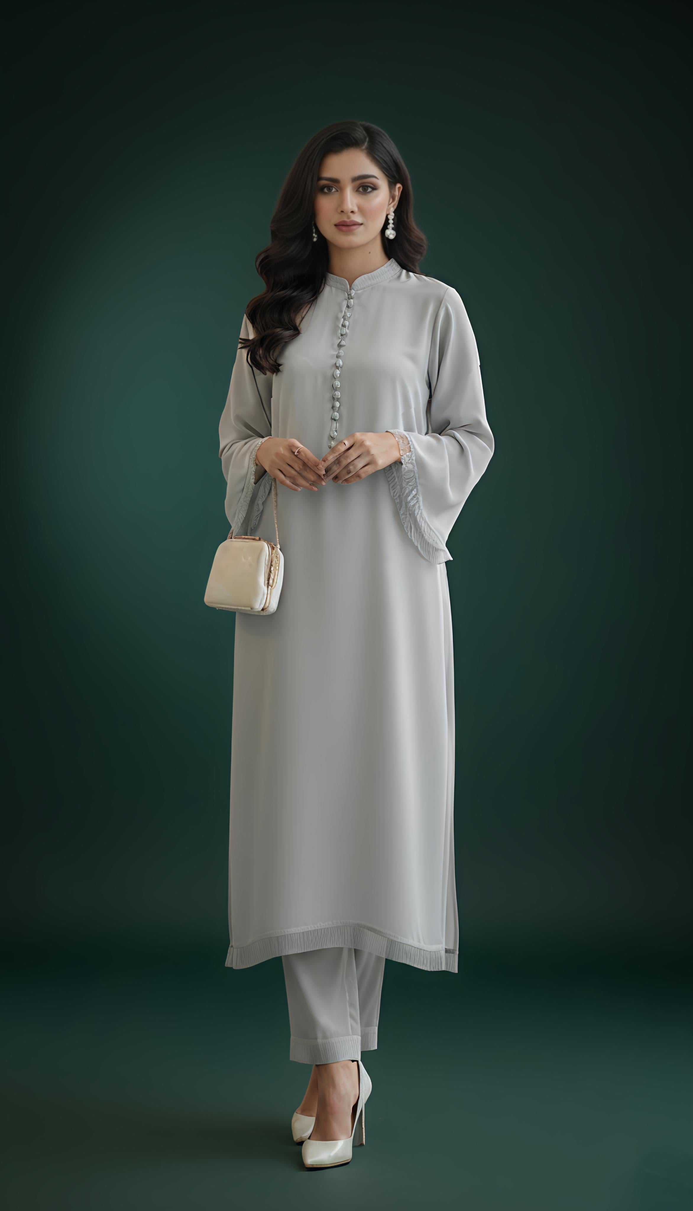 Tunic Gray buttons +Fringes