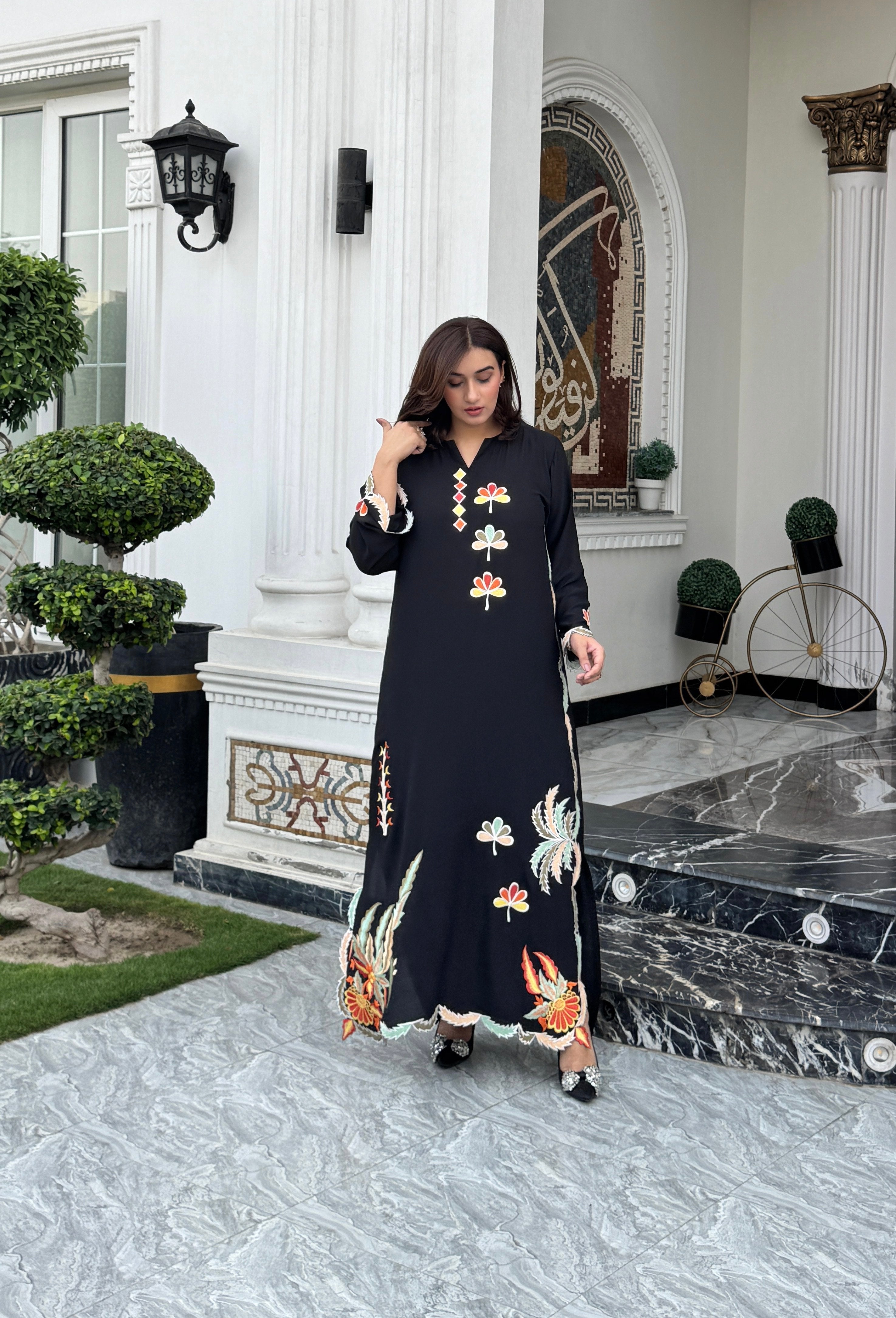 Multi embroidery kaftan